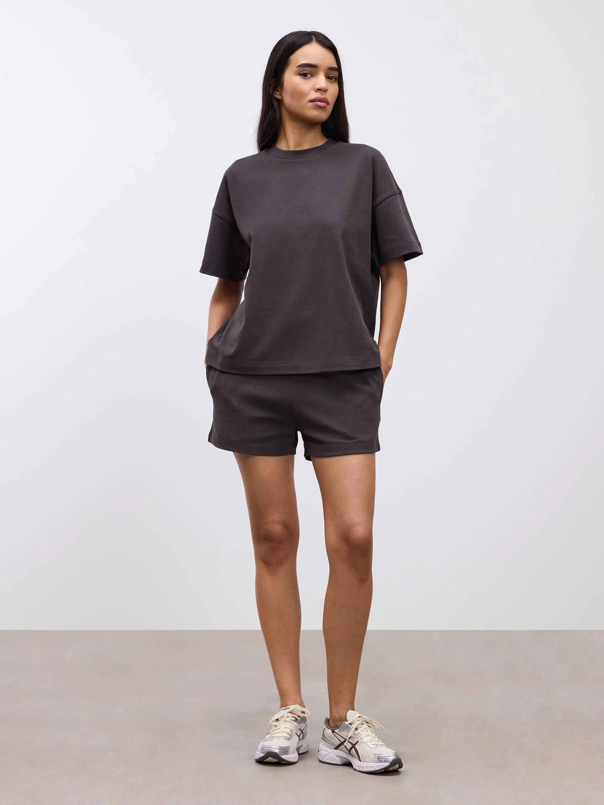 Womens Brushed Relaxed Short in Brown - Image 2