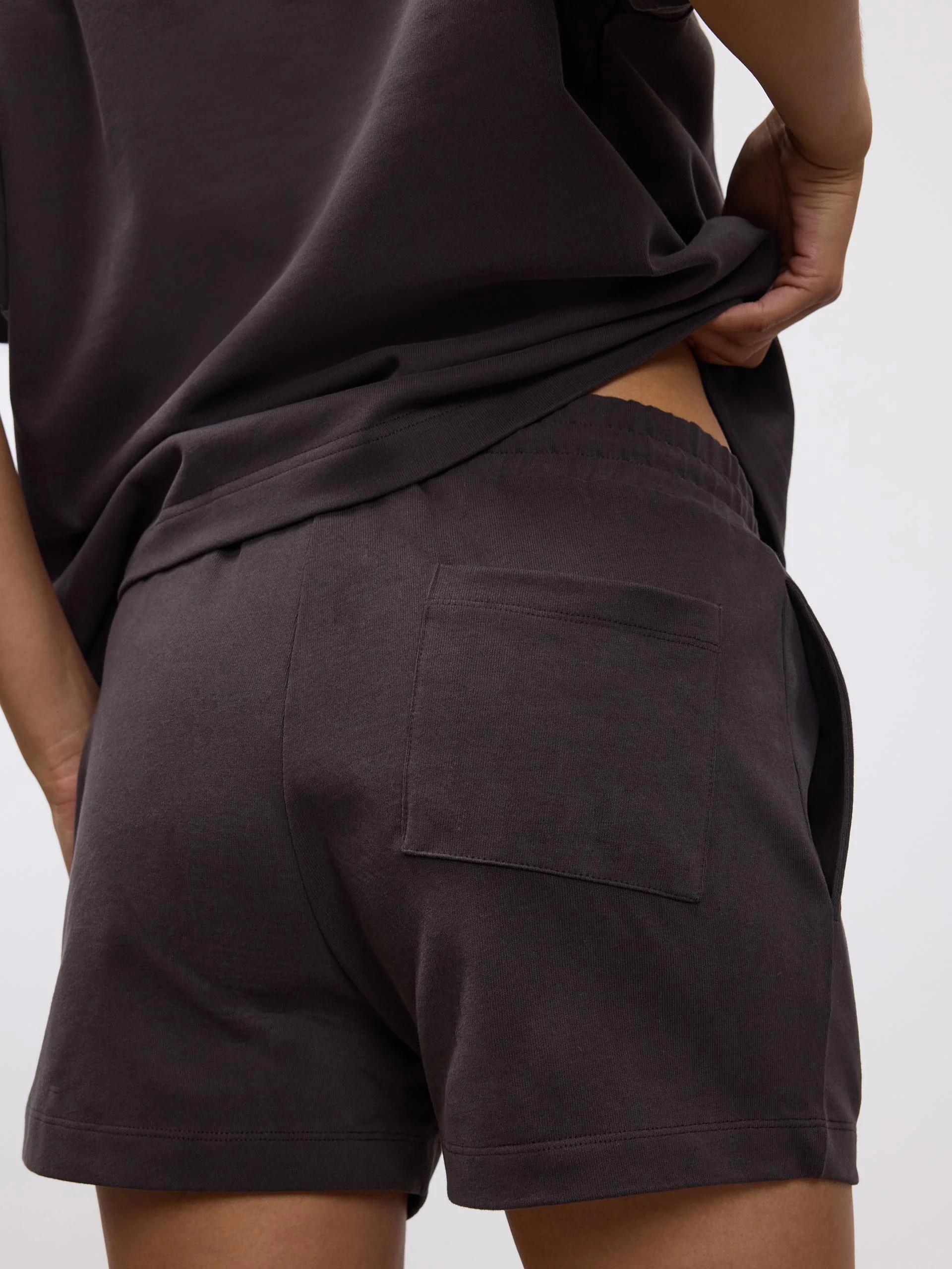 Womens Brushed Relaxed Short in Brown - Image 4