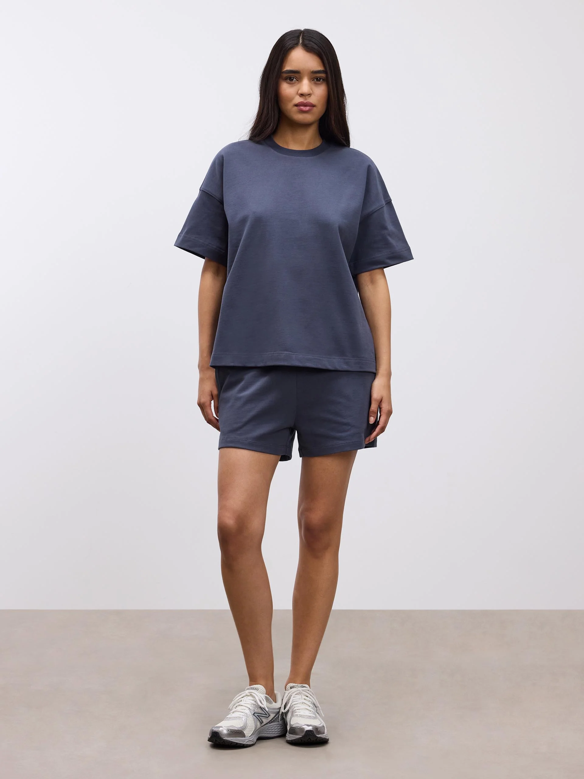 Womens Brushed Relaxed Short in Slate Blue - Image 2