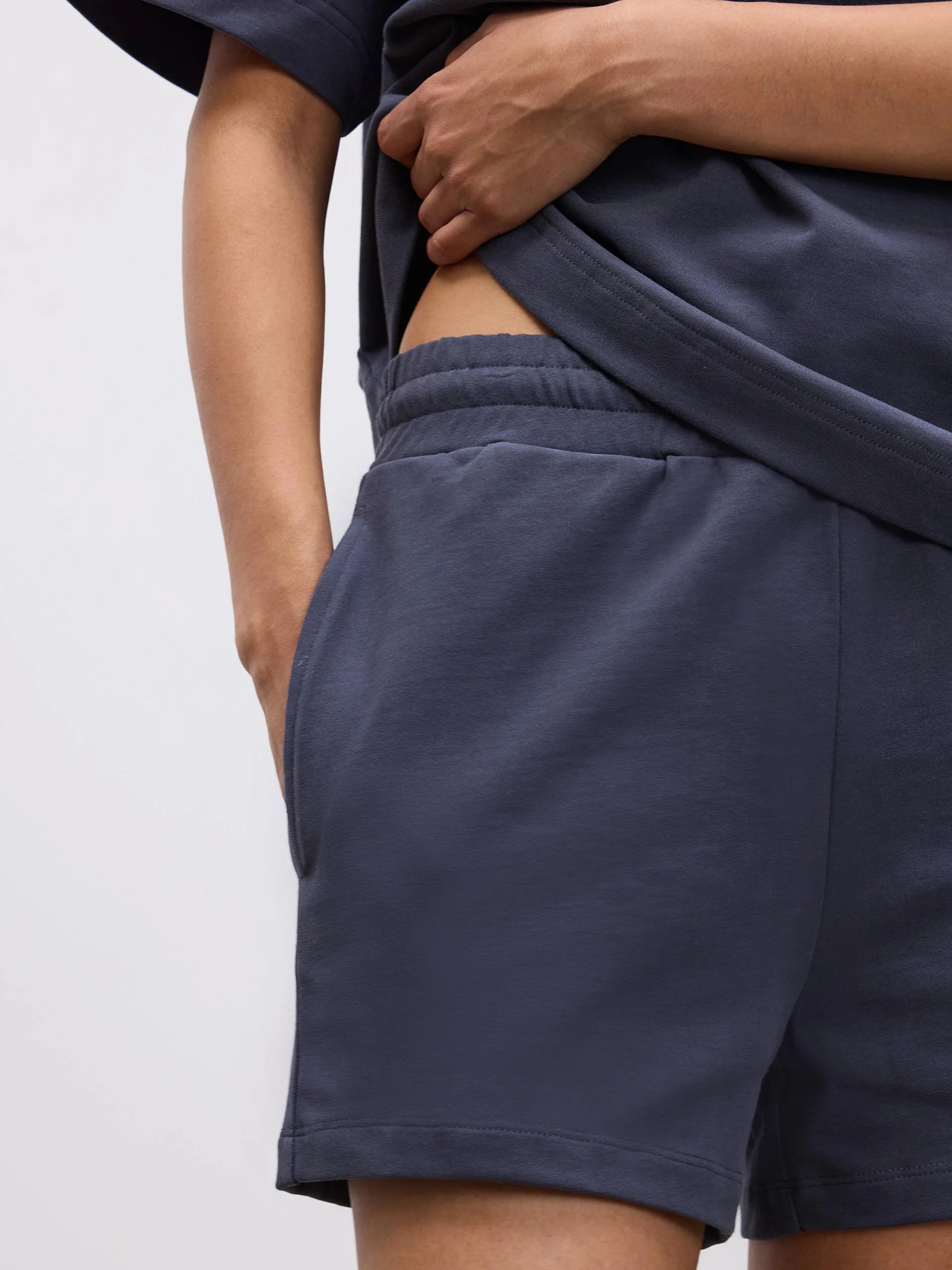 Womens Brushed Relaxed Short in Slate Blue - Image 3