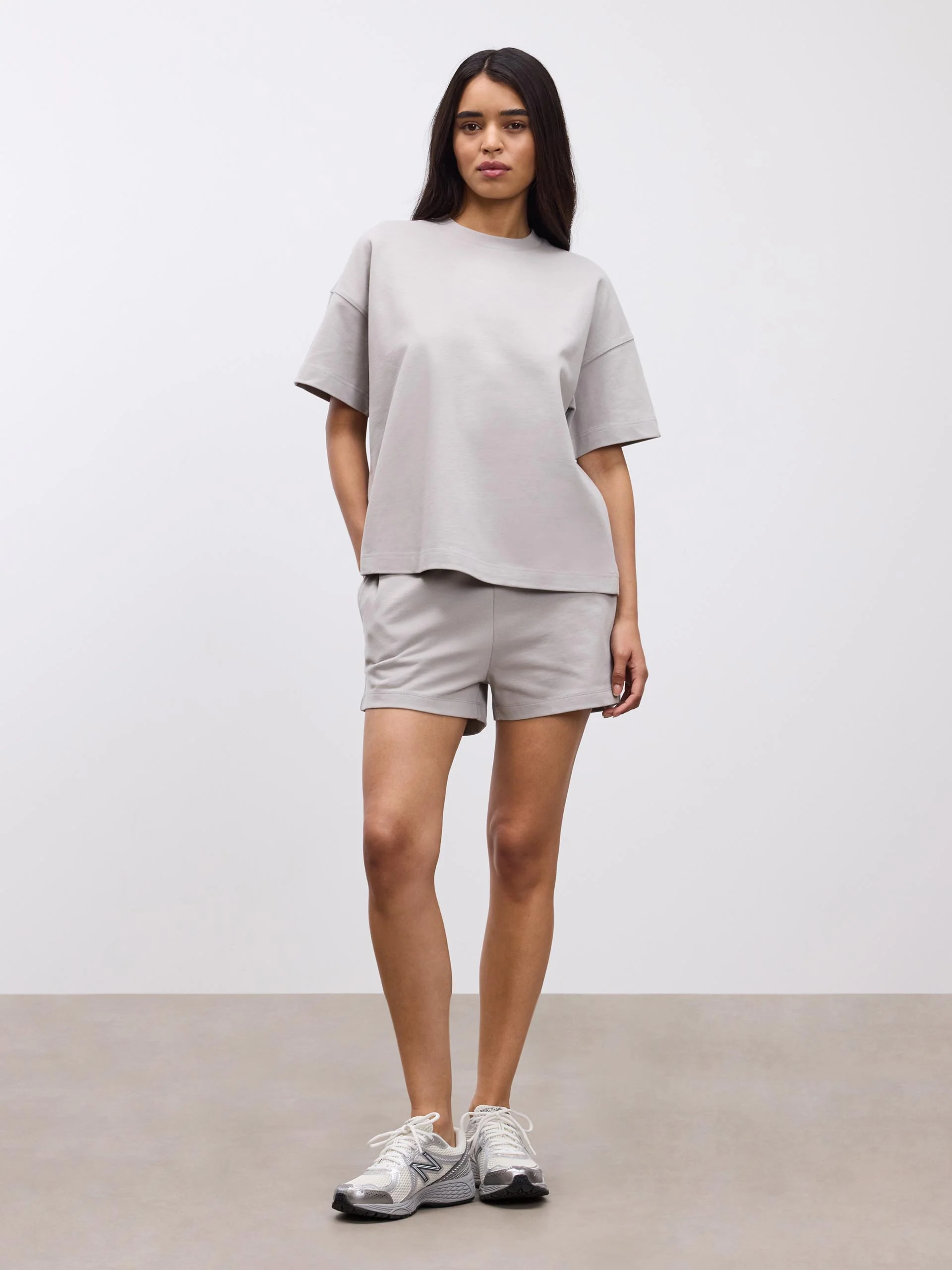 Womens Brushed Relaxed Short in Stone - Image 2