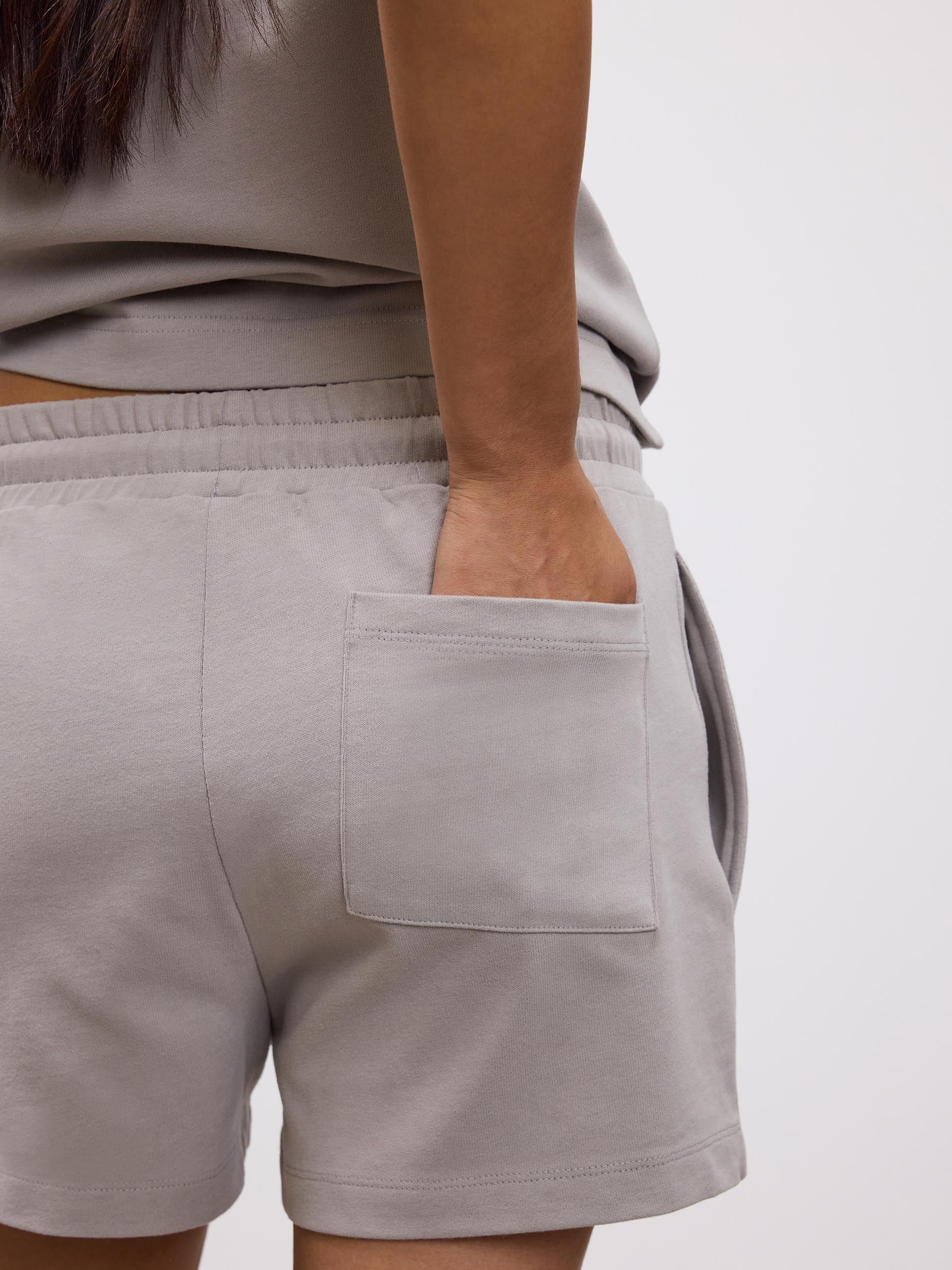 Womens Brushed Relaxed Short in Stone - Image 4