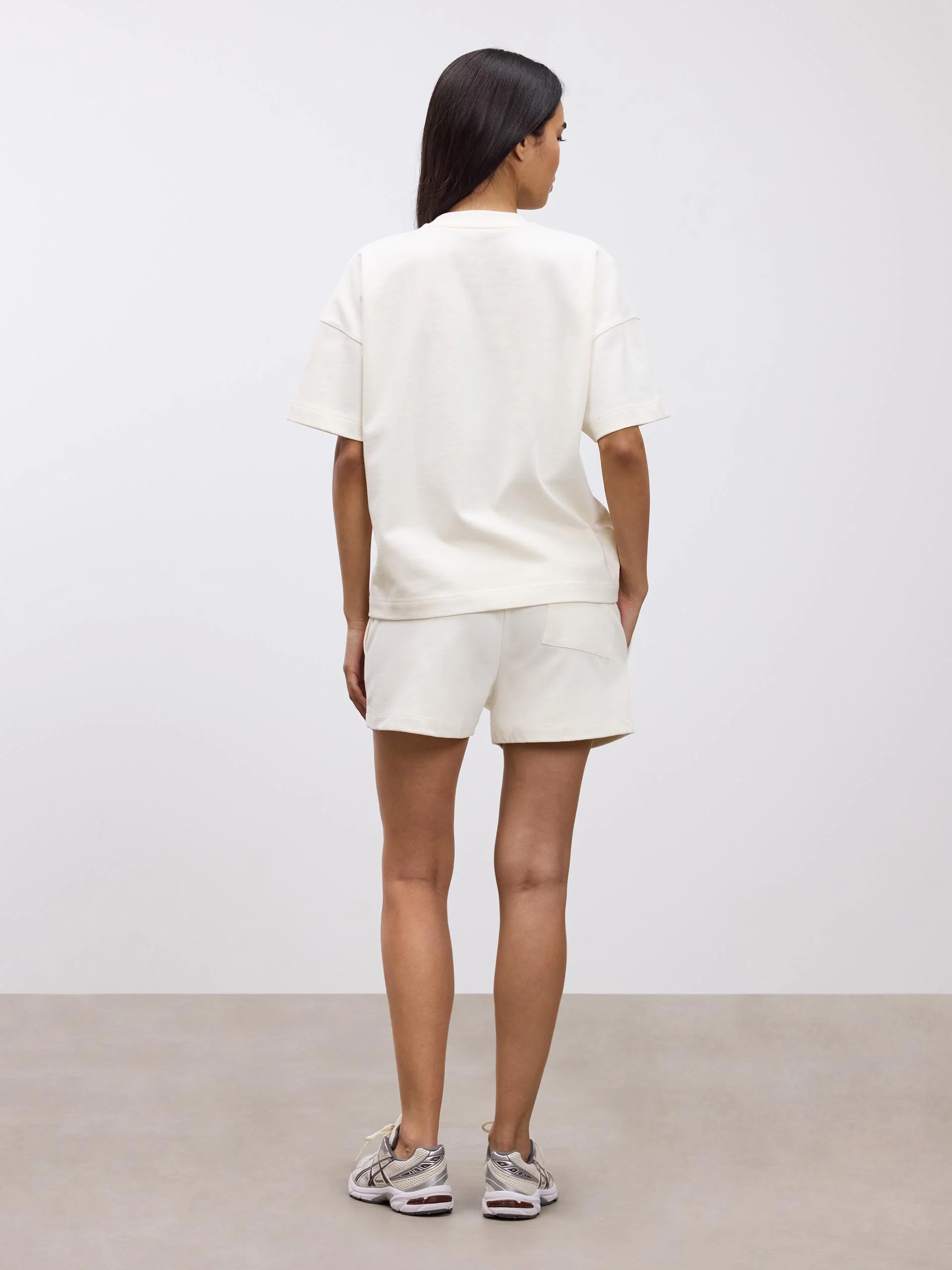 Womens Brushed Relaxed T-Shirt in Ecru - Image 3