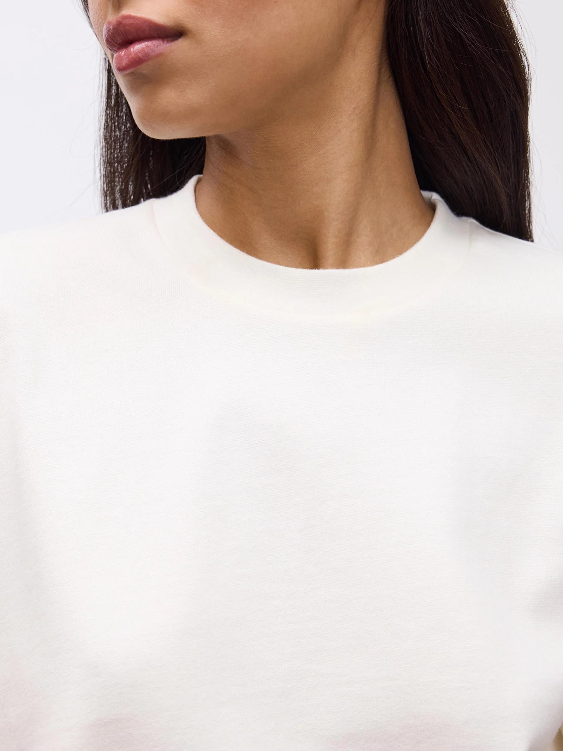 Womens Brushed Relaxed T-Shirt in Ecru - Image 4