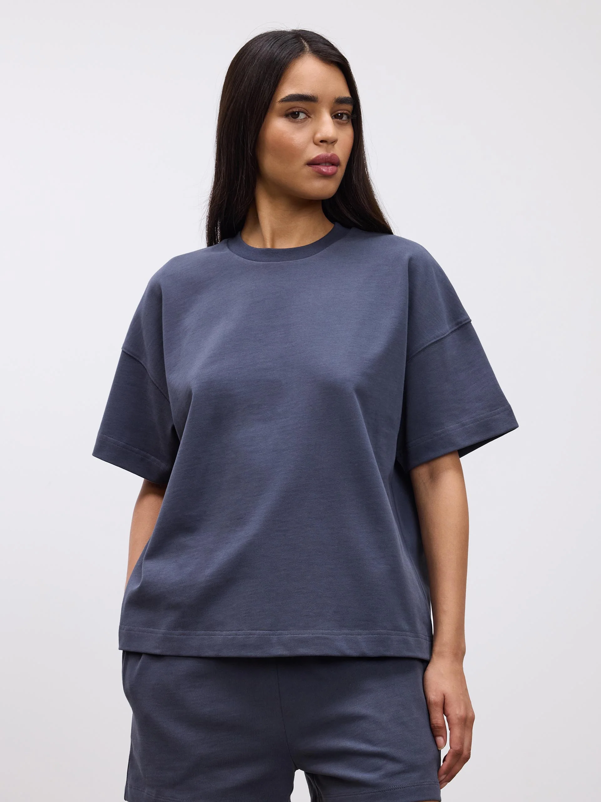 Womens Brushed Relaxed T-Shirt in Slate Blue - Image 4