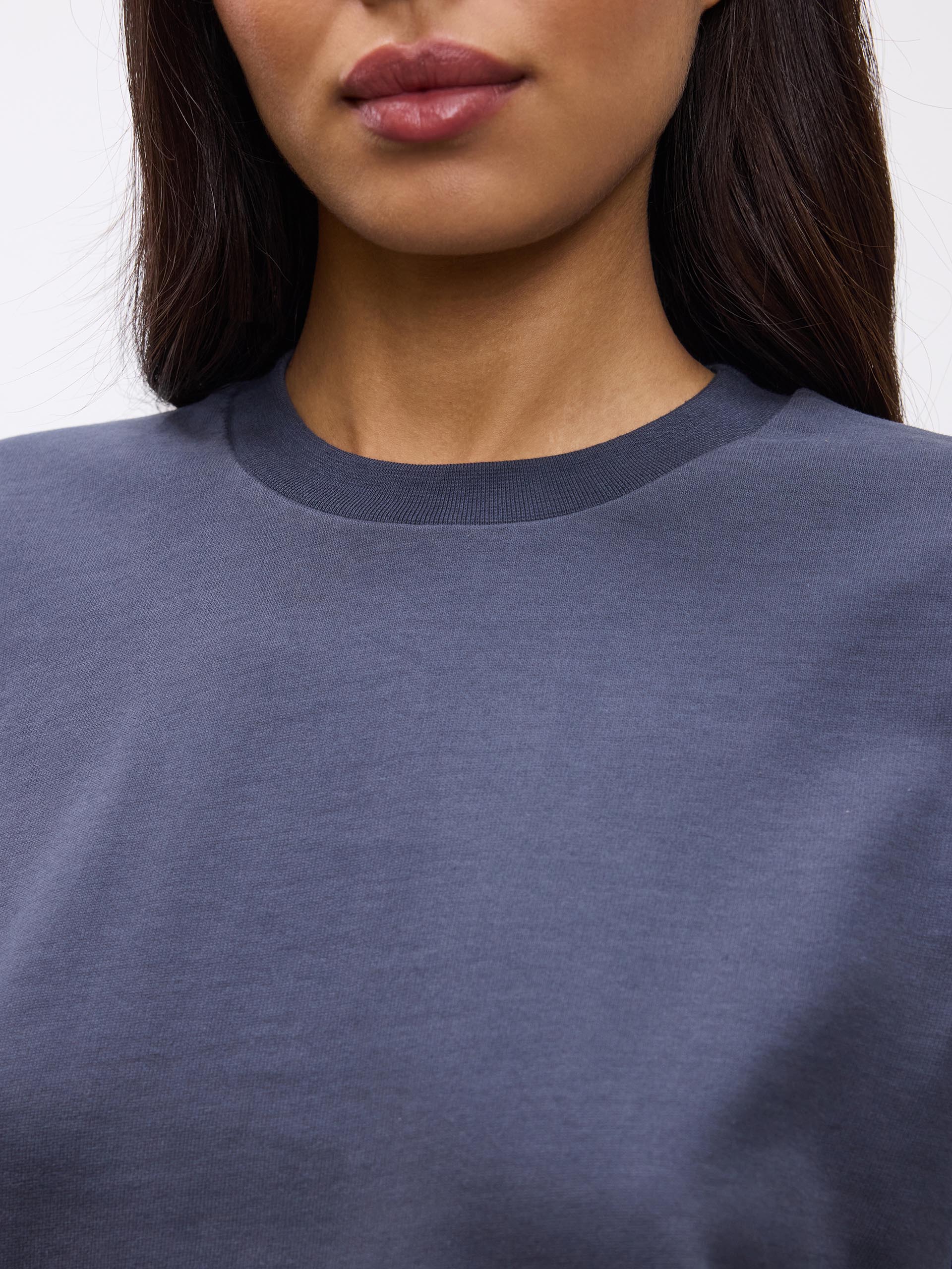 Womens Brushed Relaxed T-Shirt in Slate Blue - Image 5