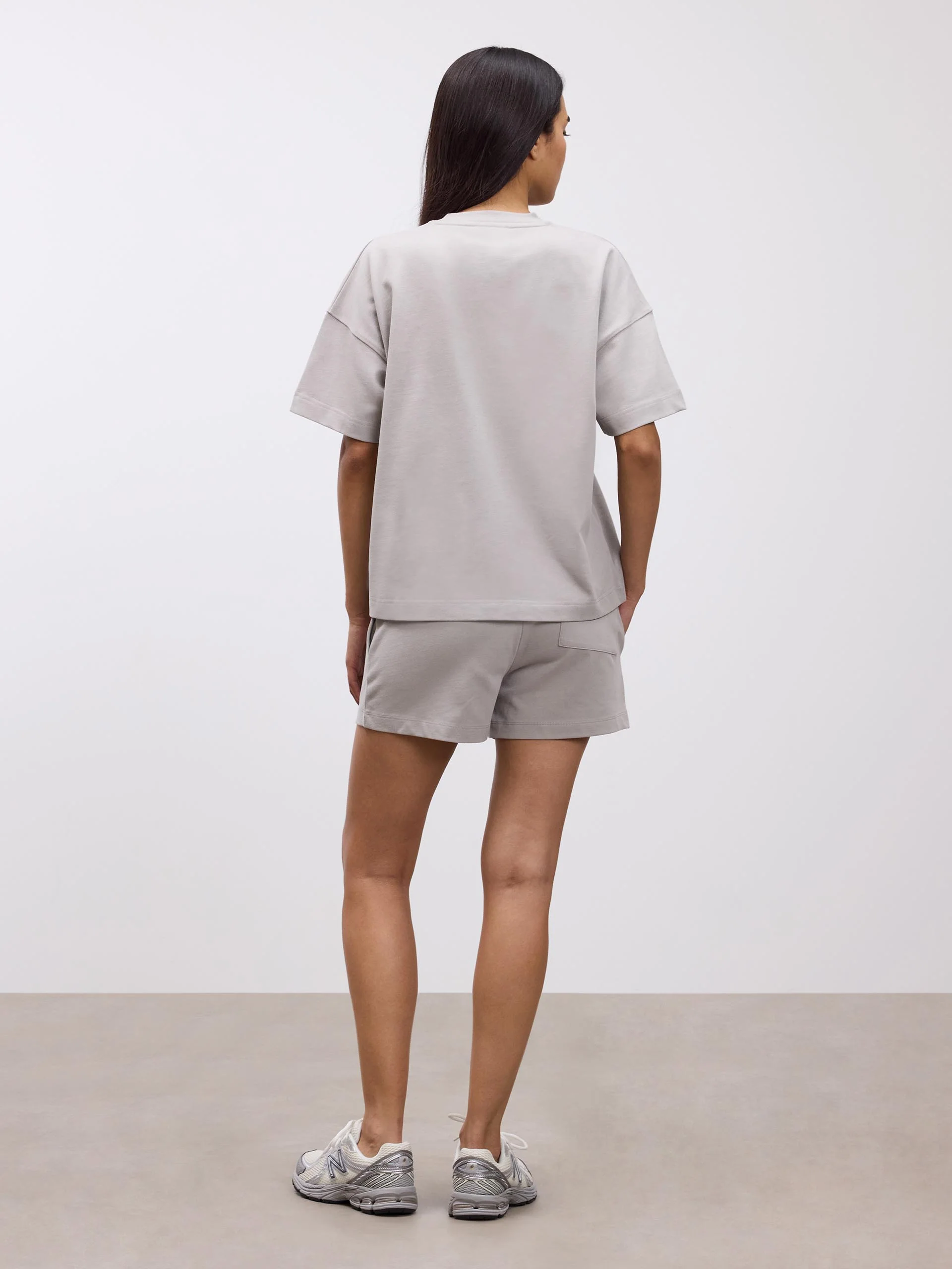 Womens Brushed Relaxed T-Shirt in Stone - Image 3