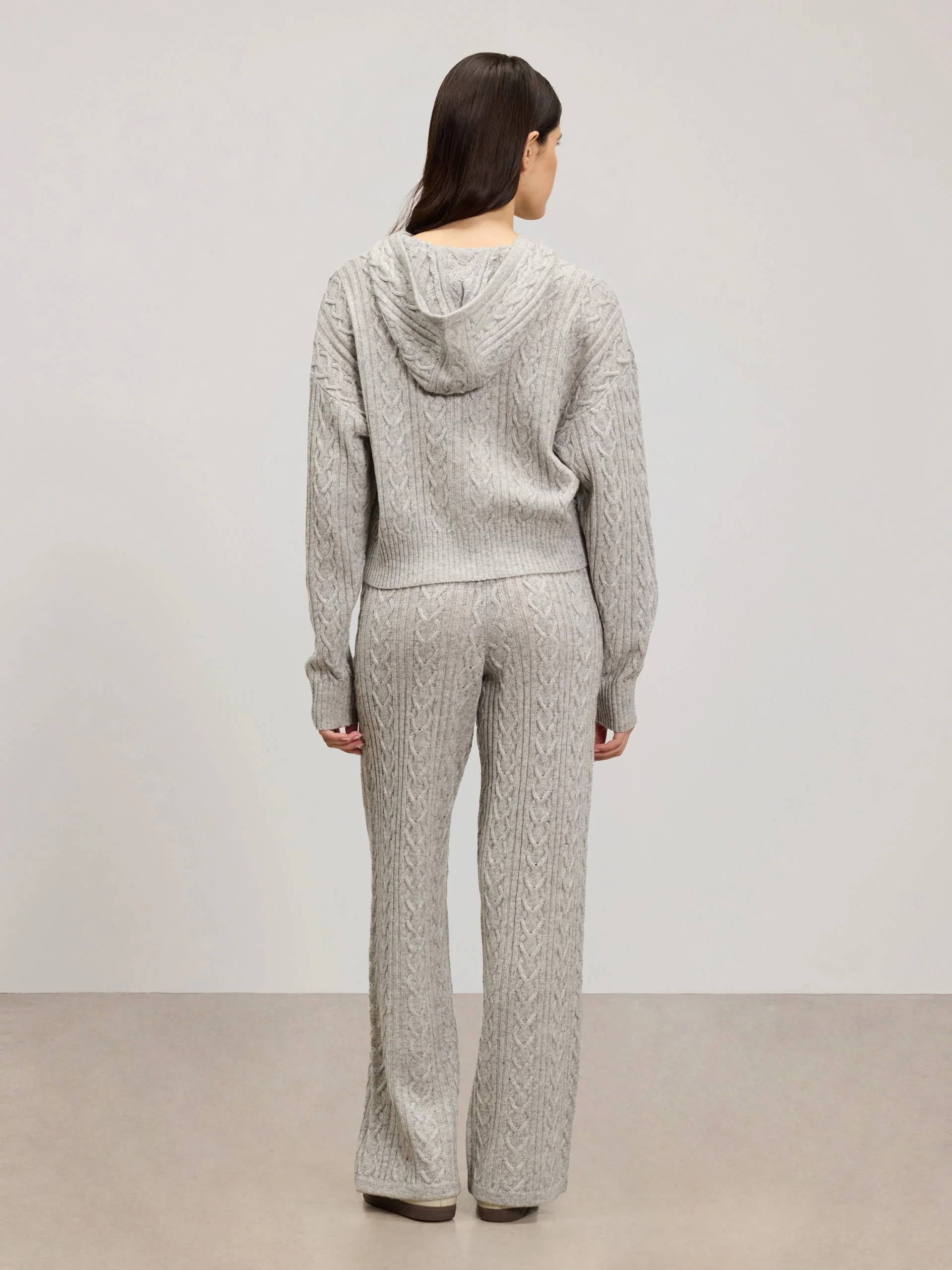 Womens Cable Knit Trouser in Grey Marl - Image 4
