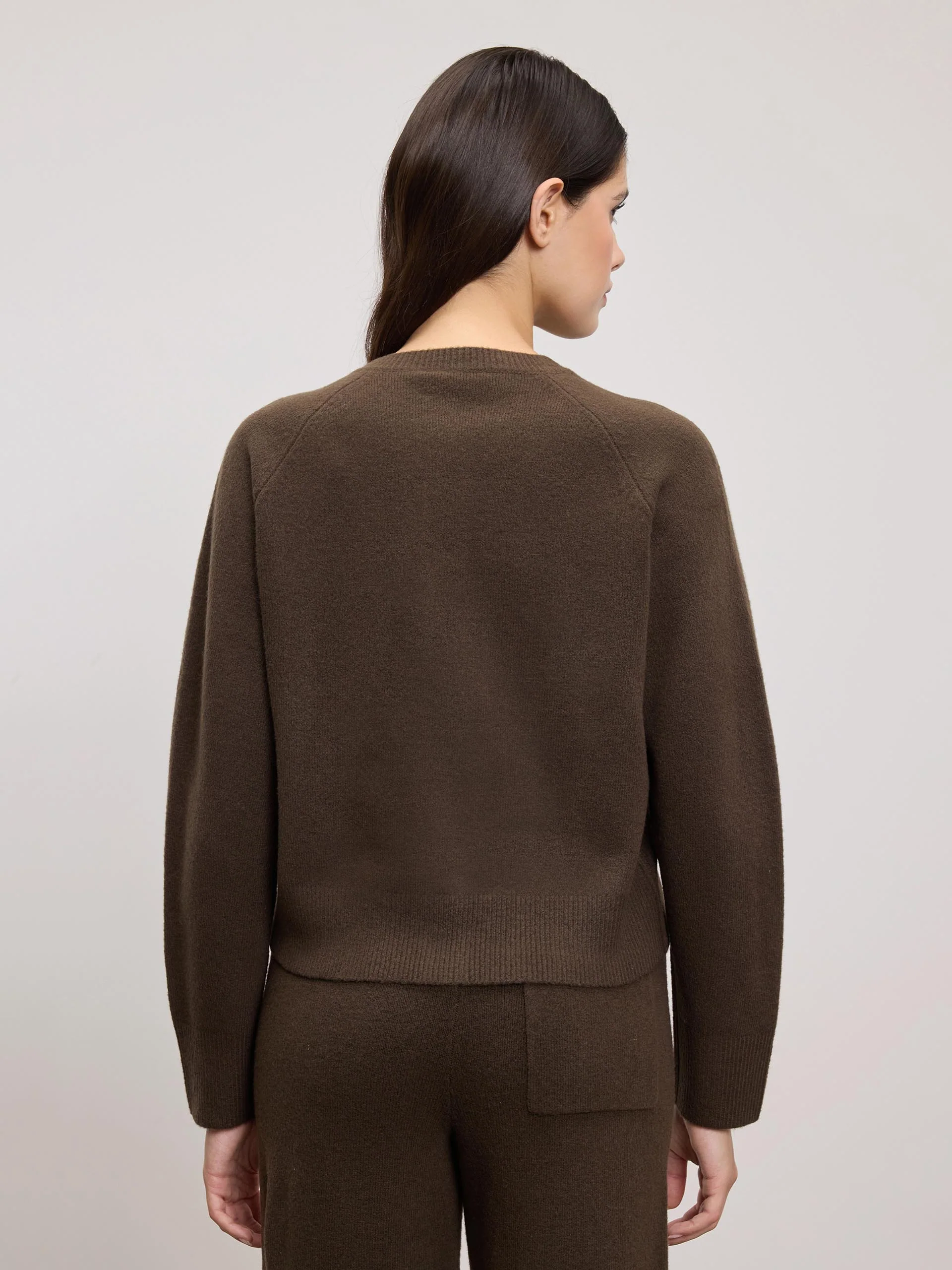 Womens Chunky Knitted Cardigan in Brown - Image 3