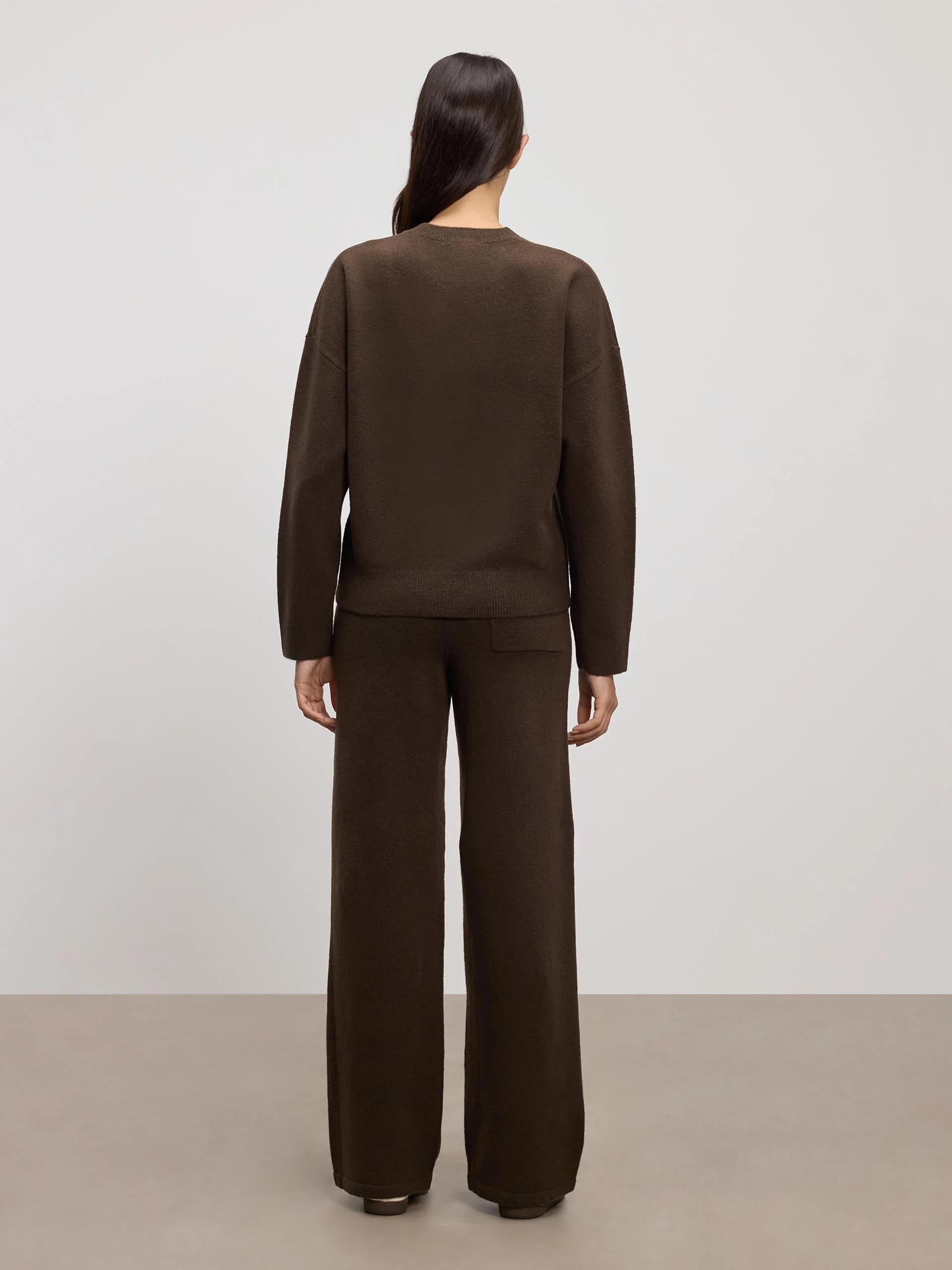 Womens Chunky Wool Sweatshirt in Brown - Image 4