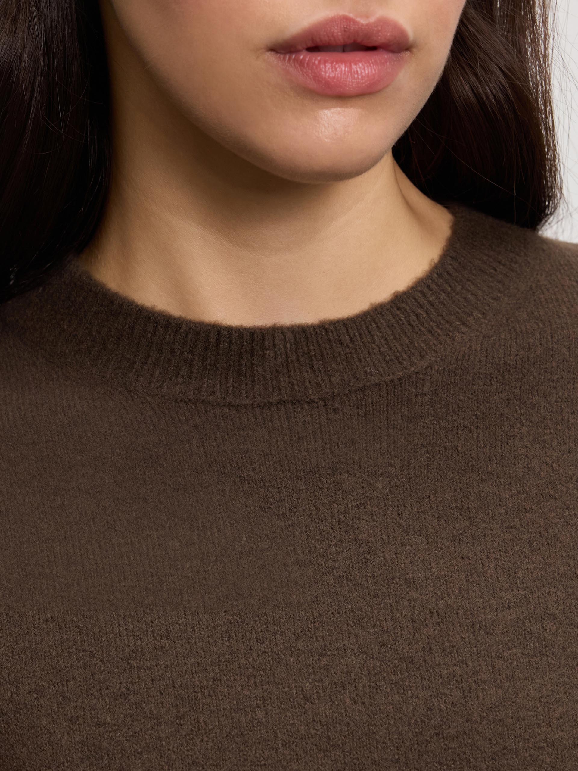 Womens Chunky Wool Sweatshirt in Brown - Image 5