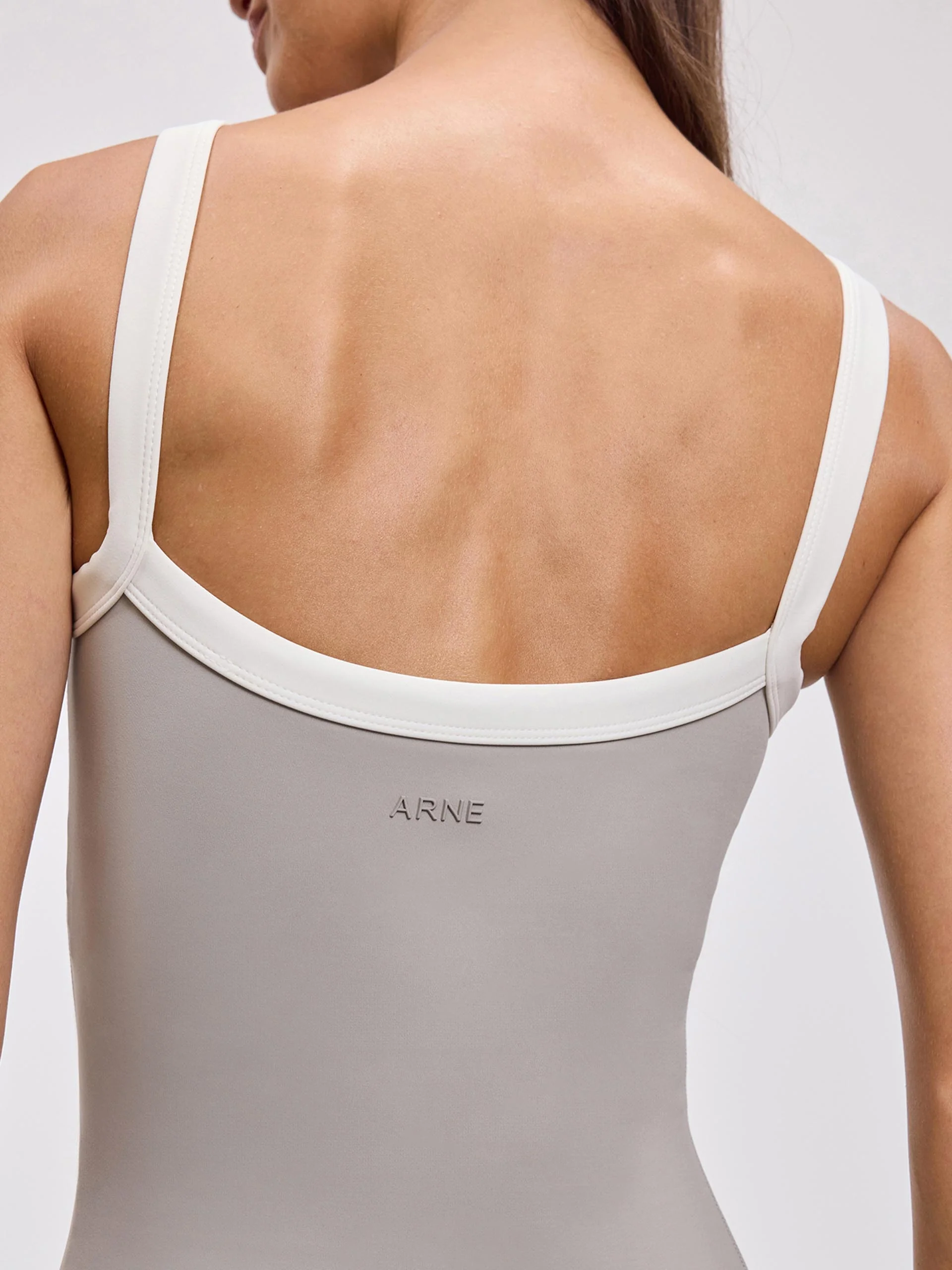 Womens Contrast Strap Active Vest in Stone - Image 3
