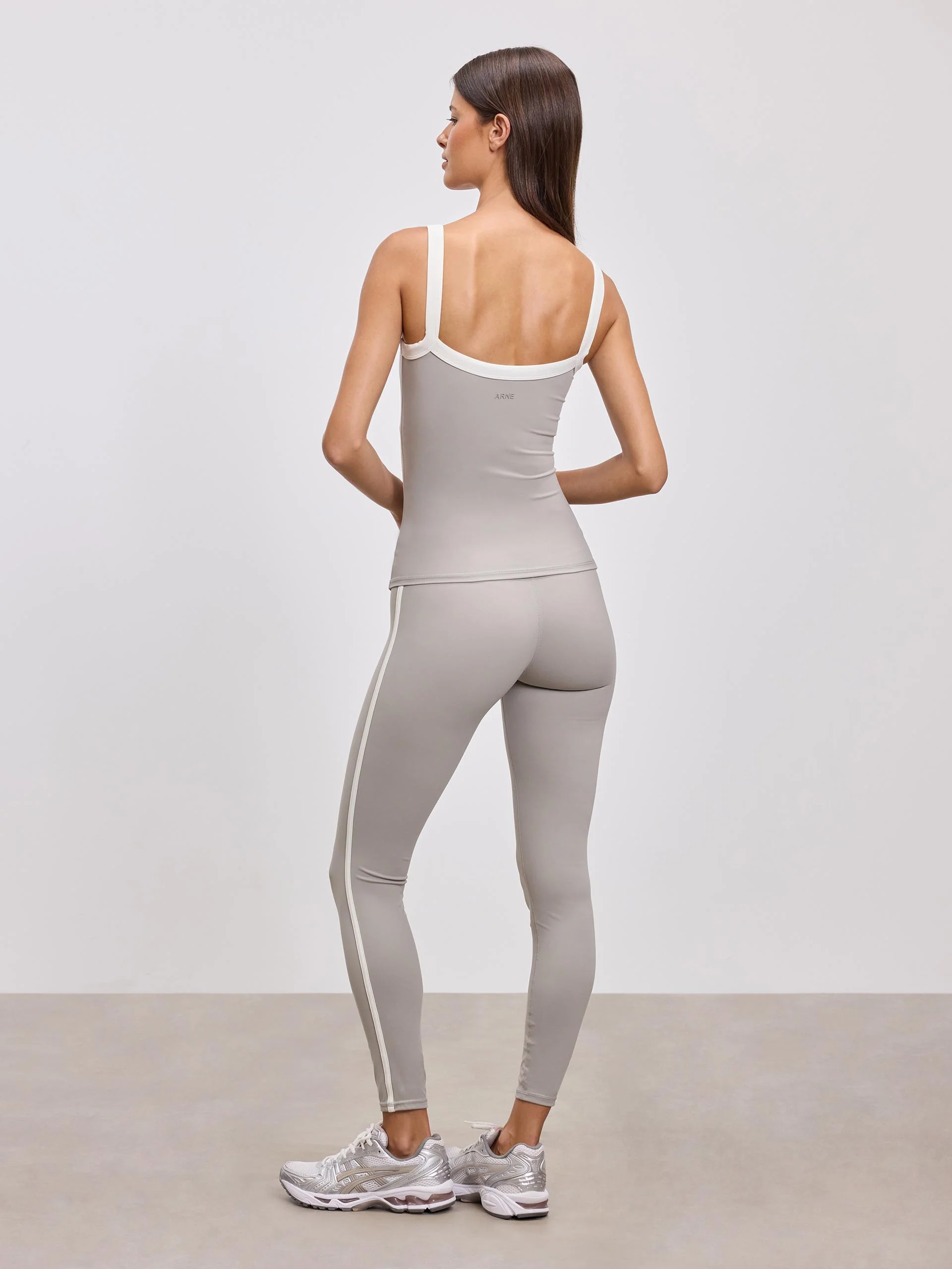Womens Contrast Strap Active Vest in Stone - Image 5