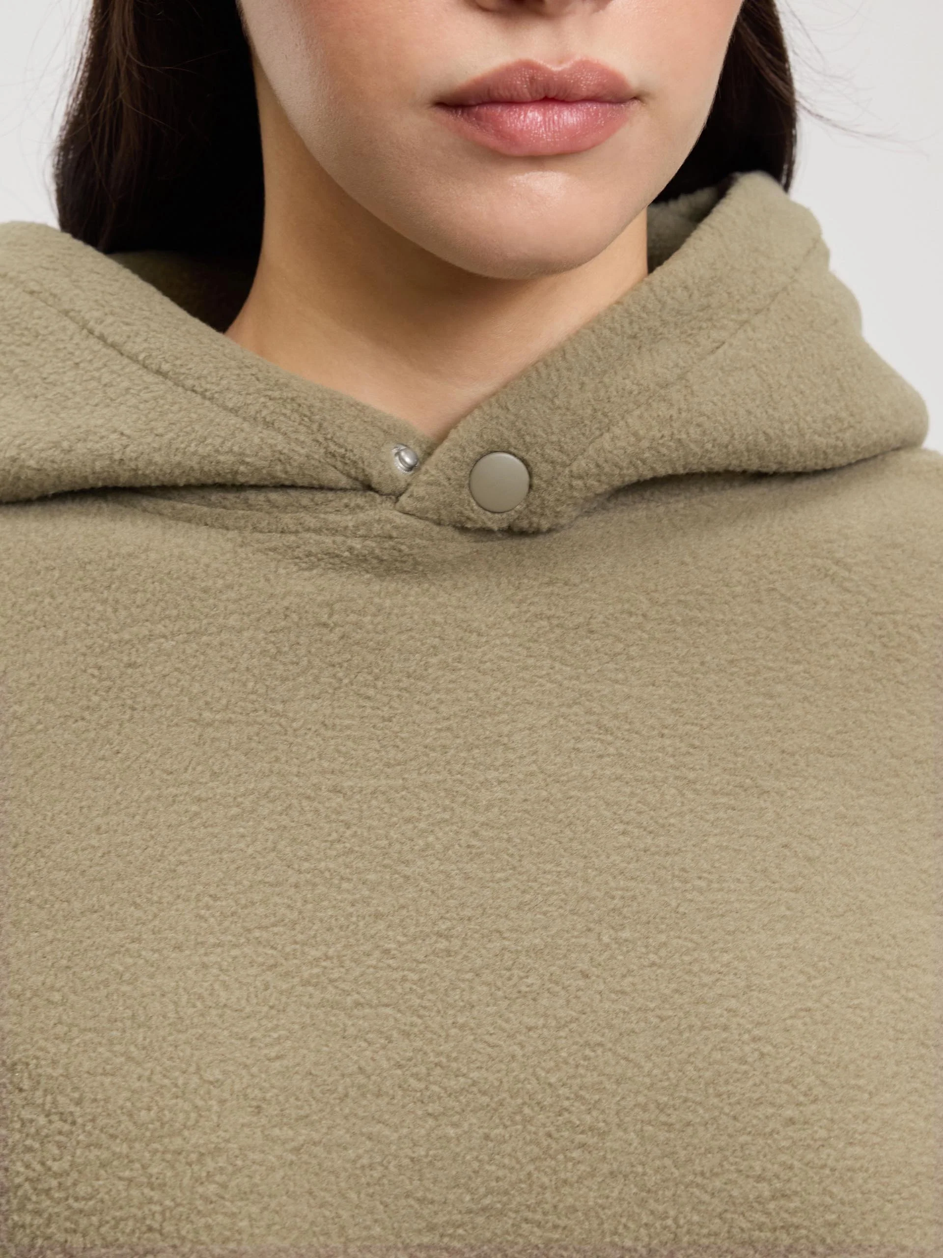 Womens Fleece Relaxed Hoodie in Olive - Image 4