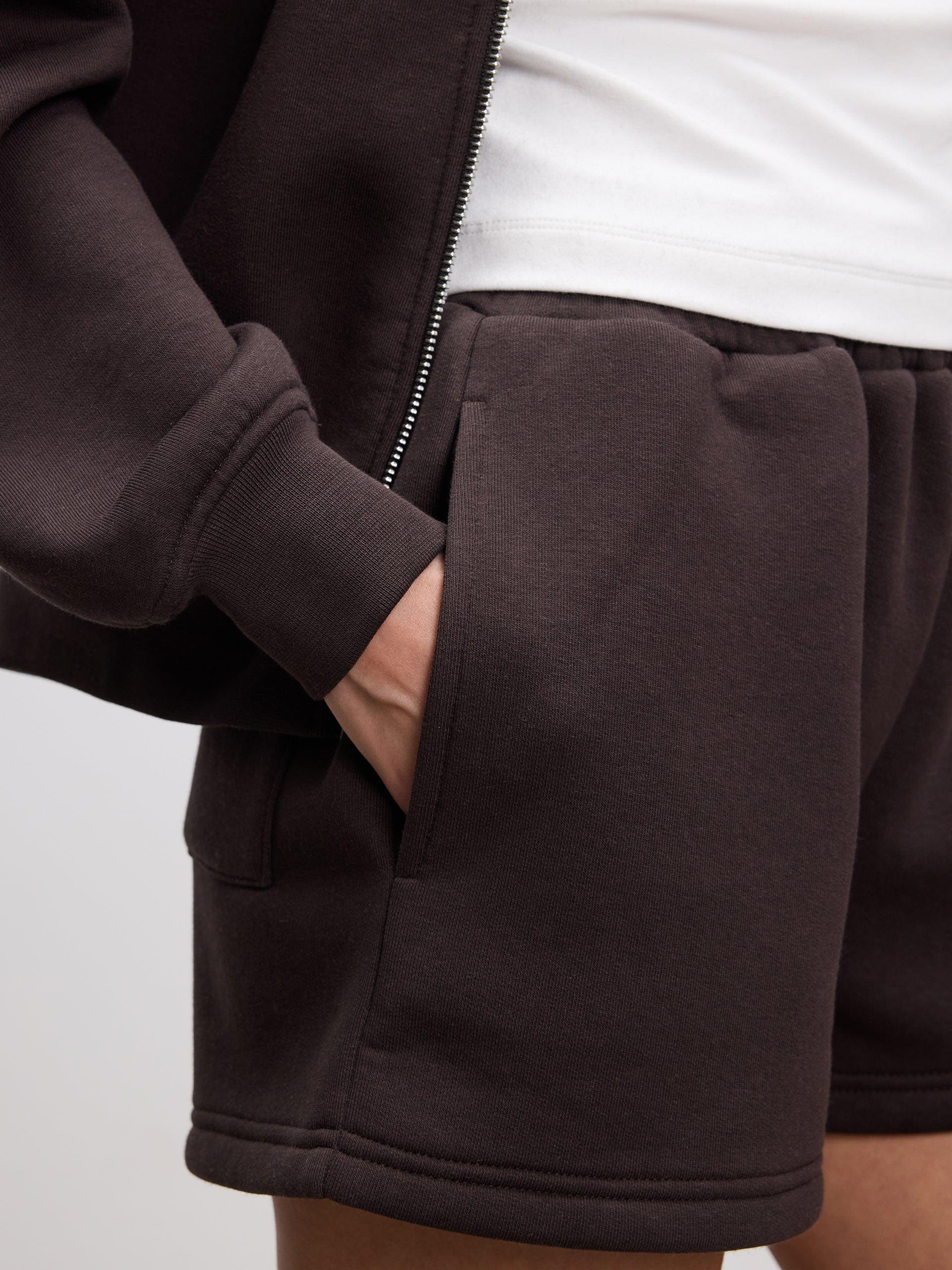 Womens Neoprene Funnel Neck Jacket in Brown - Image 4