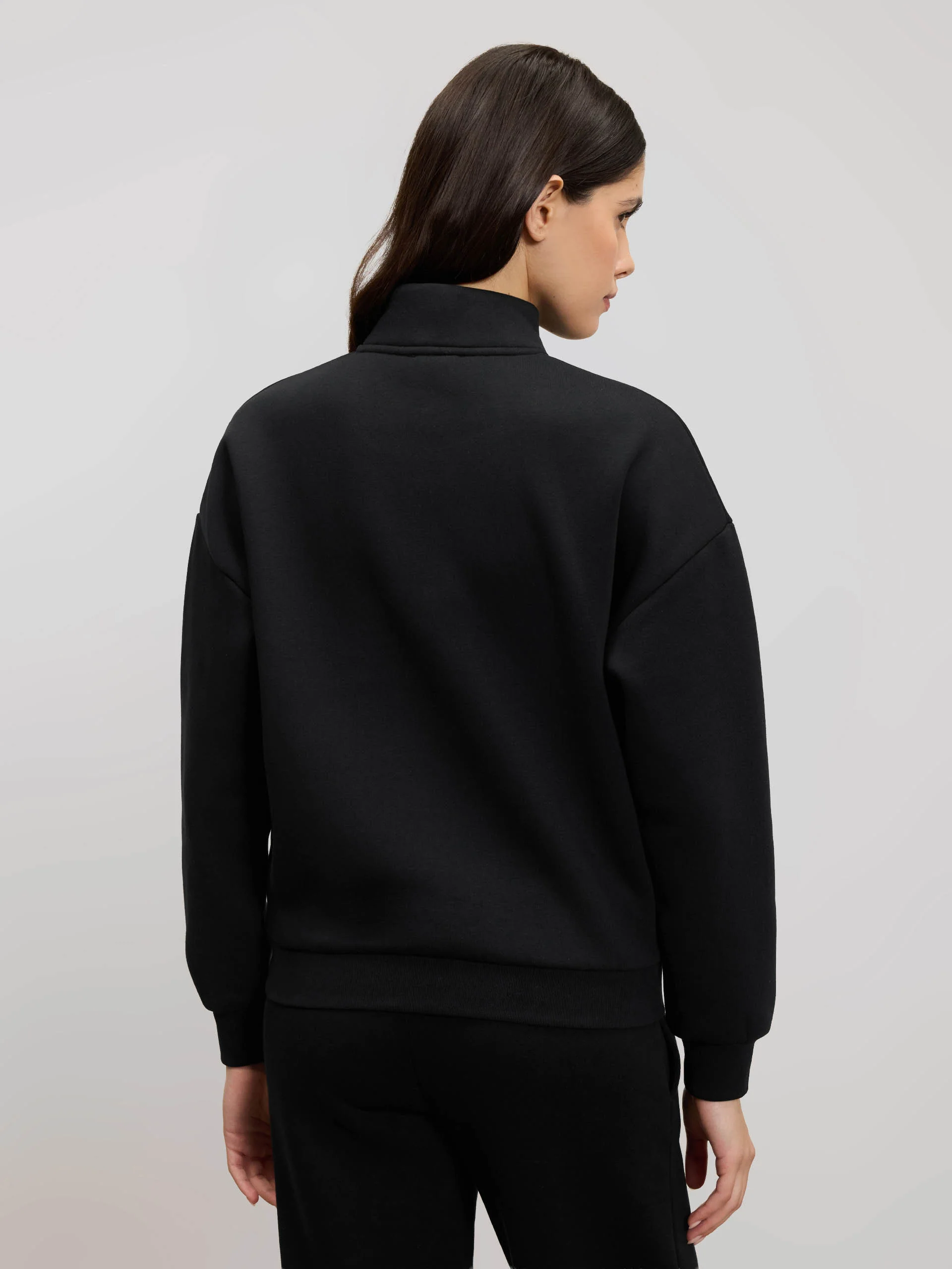Womens Neoprene Half Zip in Black - Image 3