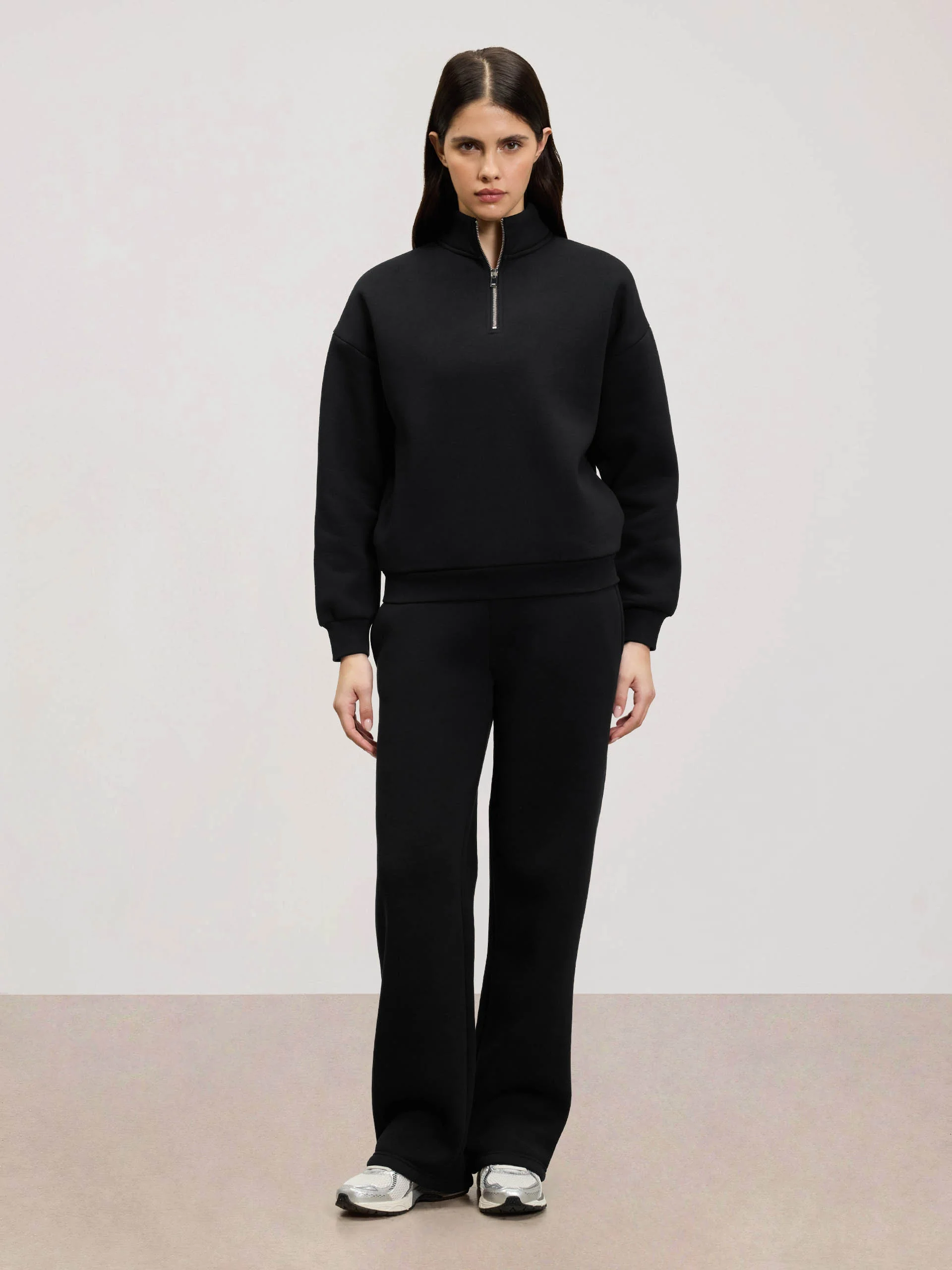 Womens Neoprene Half Zip in Black - Image 5