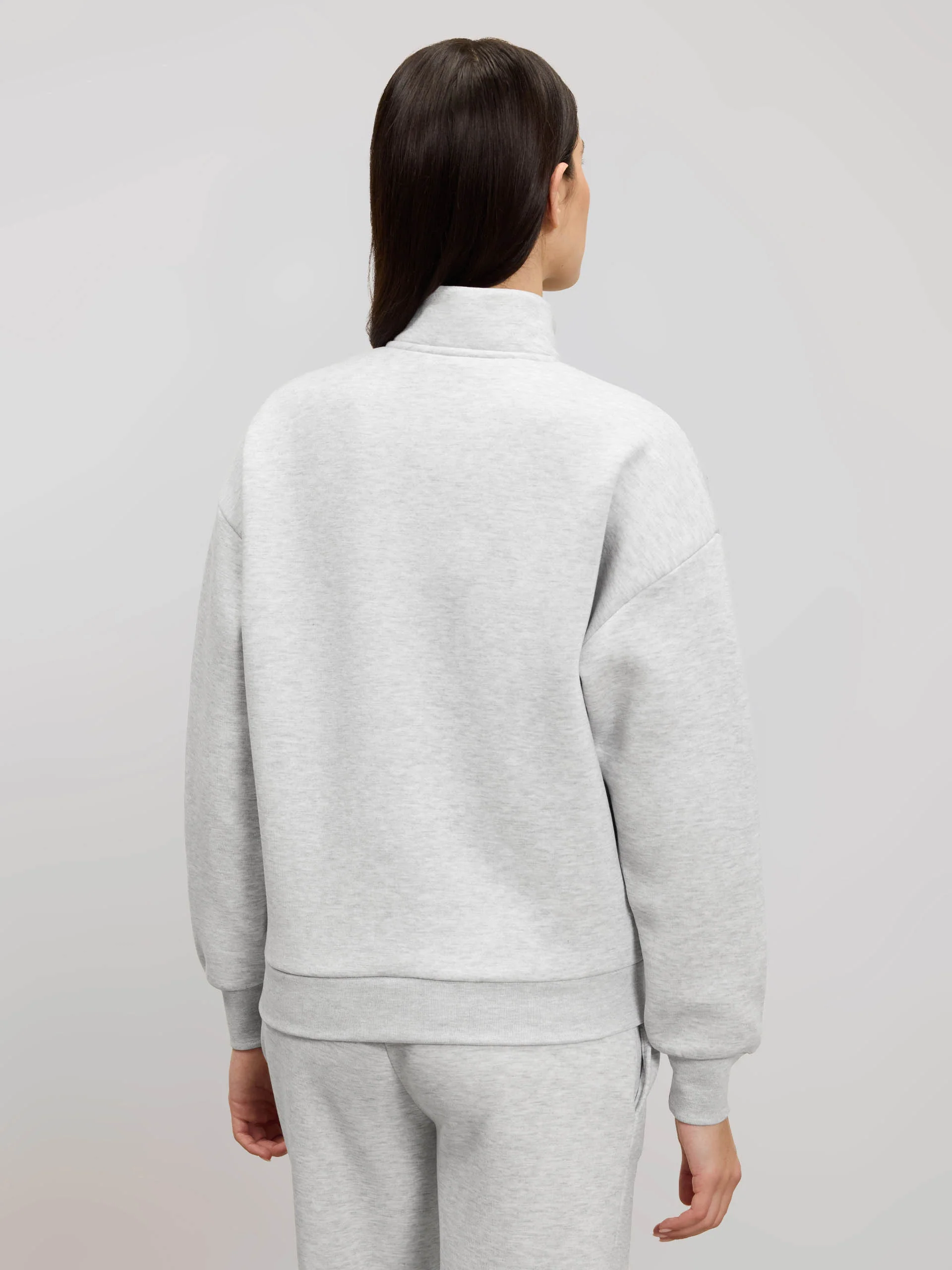 Womens Neoprene Half Zip in Marl Grey - Image 3