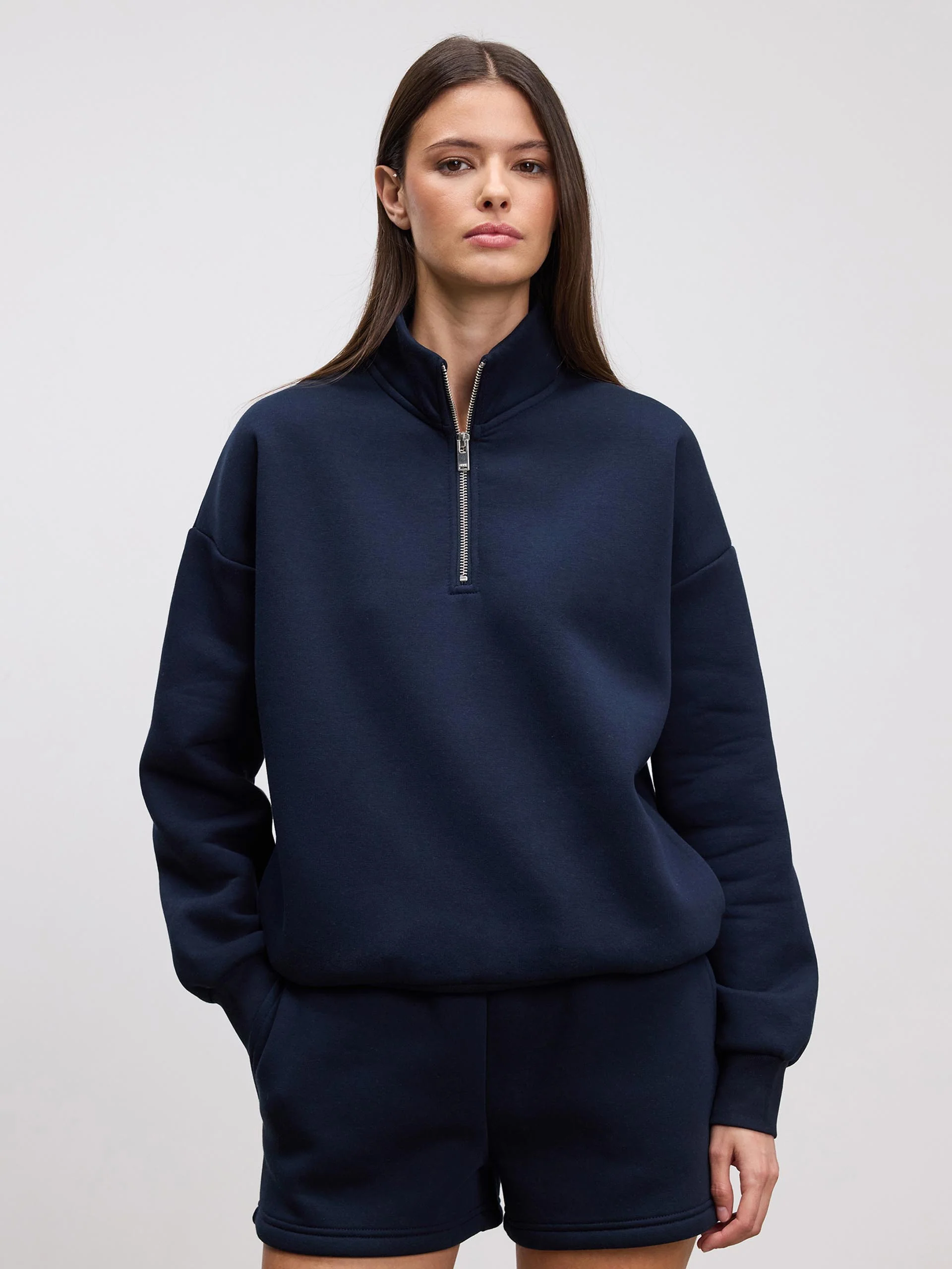 Womens Neoprene Half Zip in Navy - Image 6