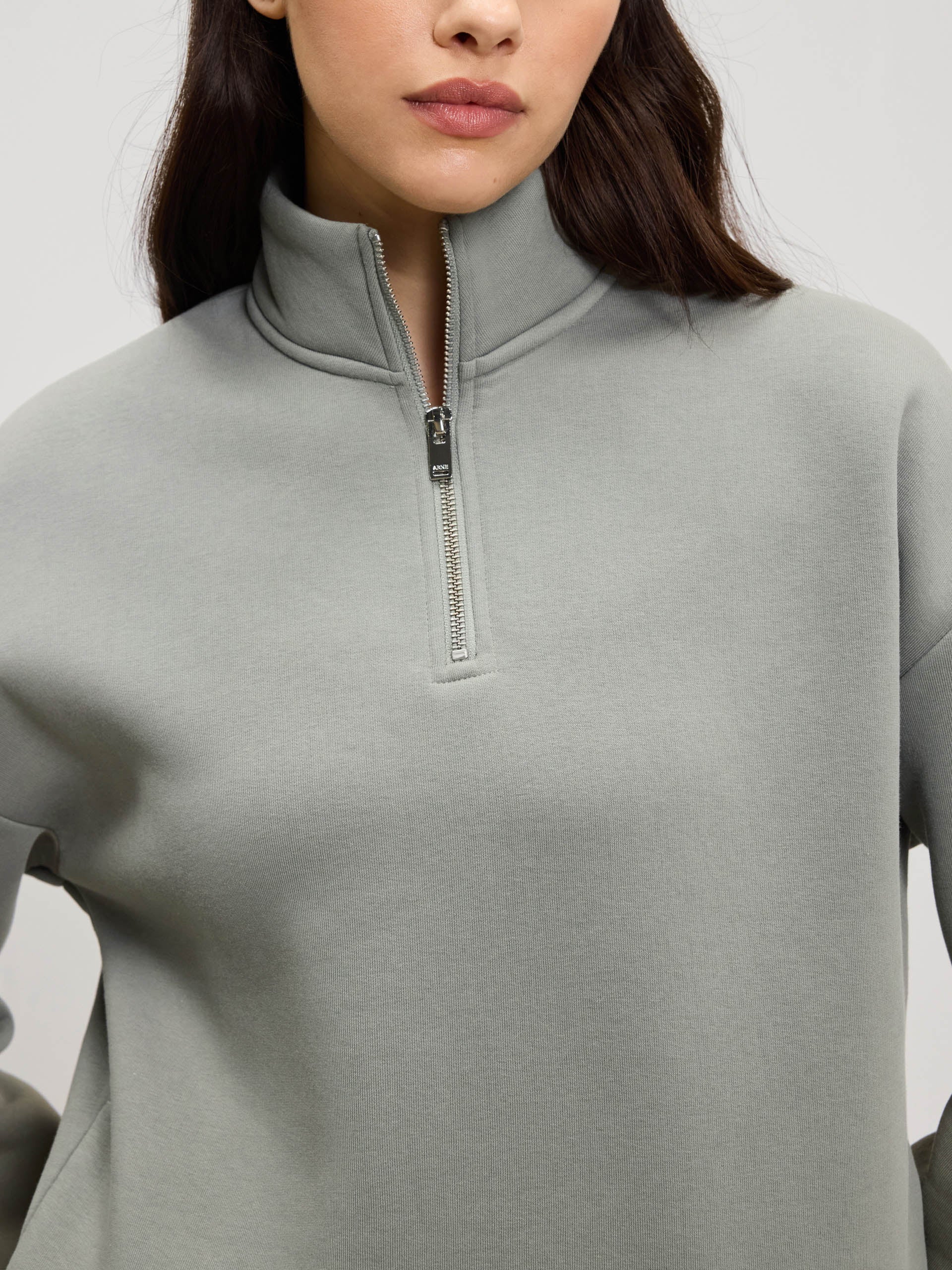 Womens Neoprene Half Zip in Sage - Image 5