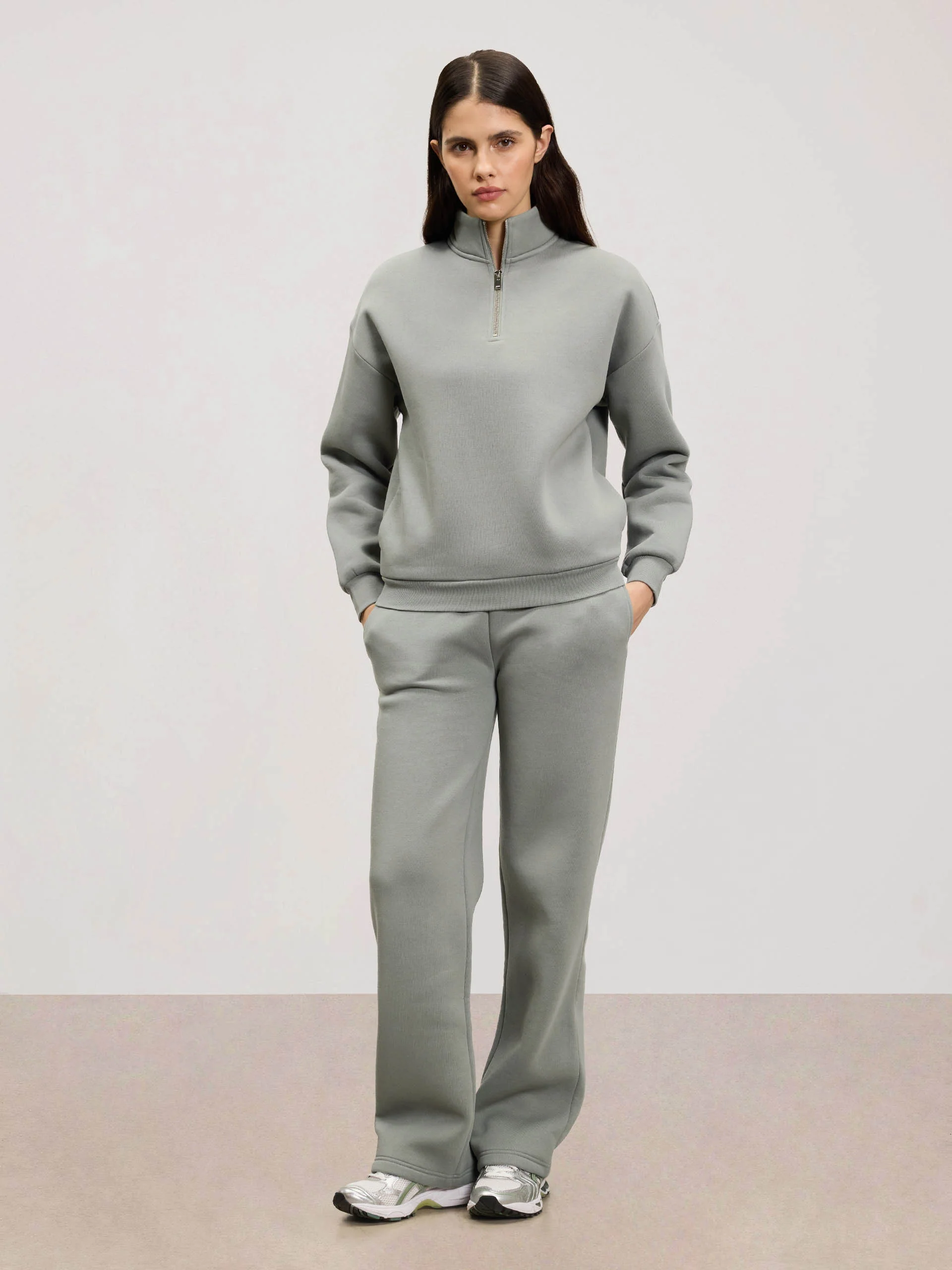 Womens Neoprene Half Zip in Sage - Image 7