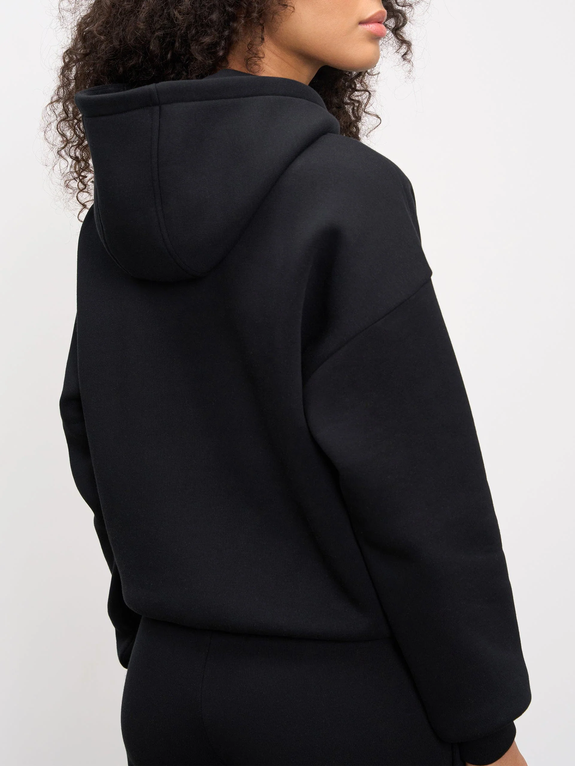 Womens Neoprene Hoodie in Black - Image 5