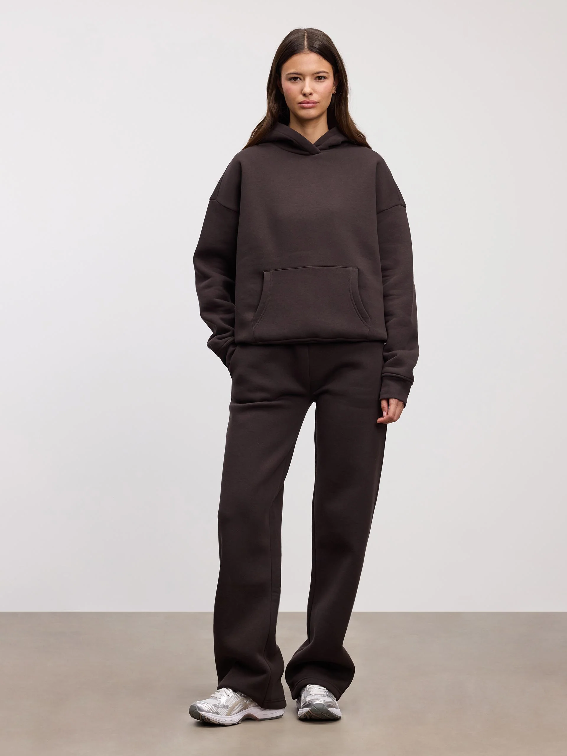 Womens Neoprene Hoodie in Brown - Image 2