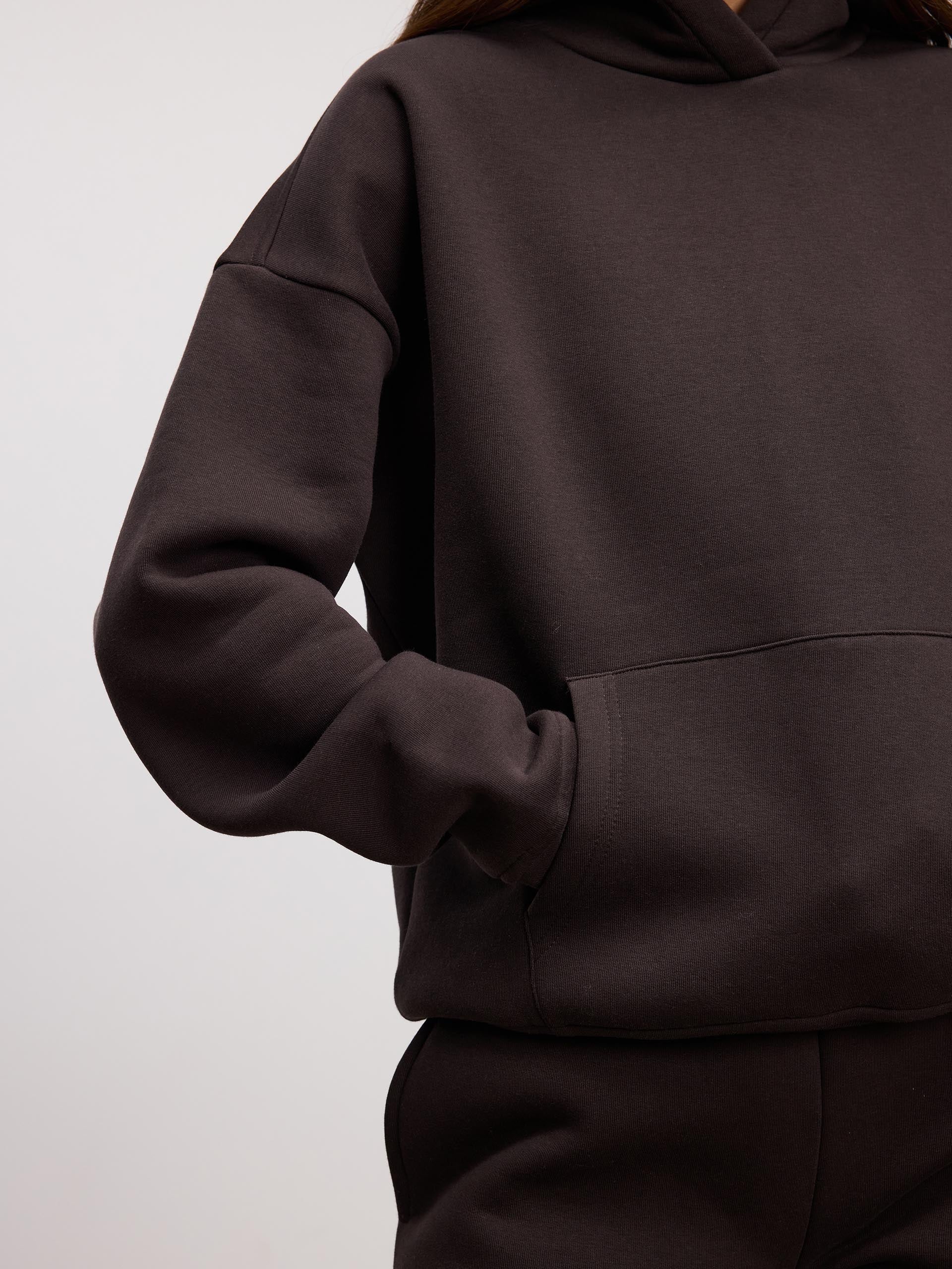 Womens Neoprene Hoodie in Brown - Image 7