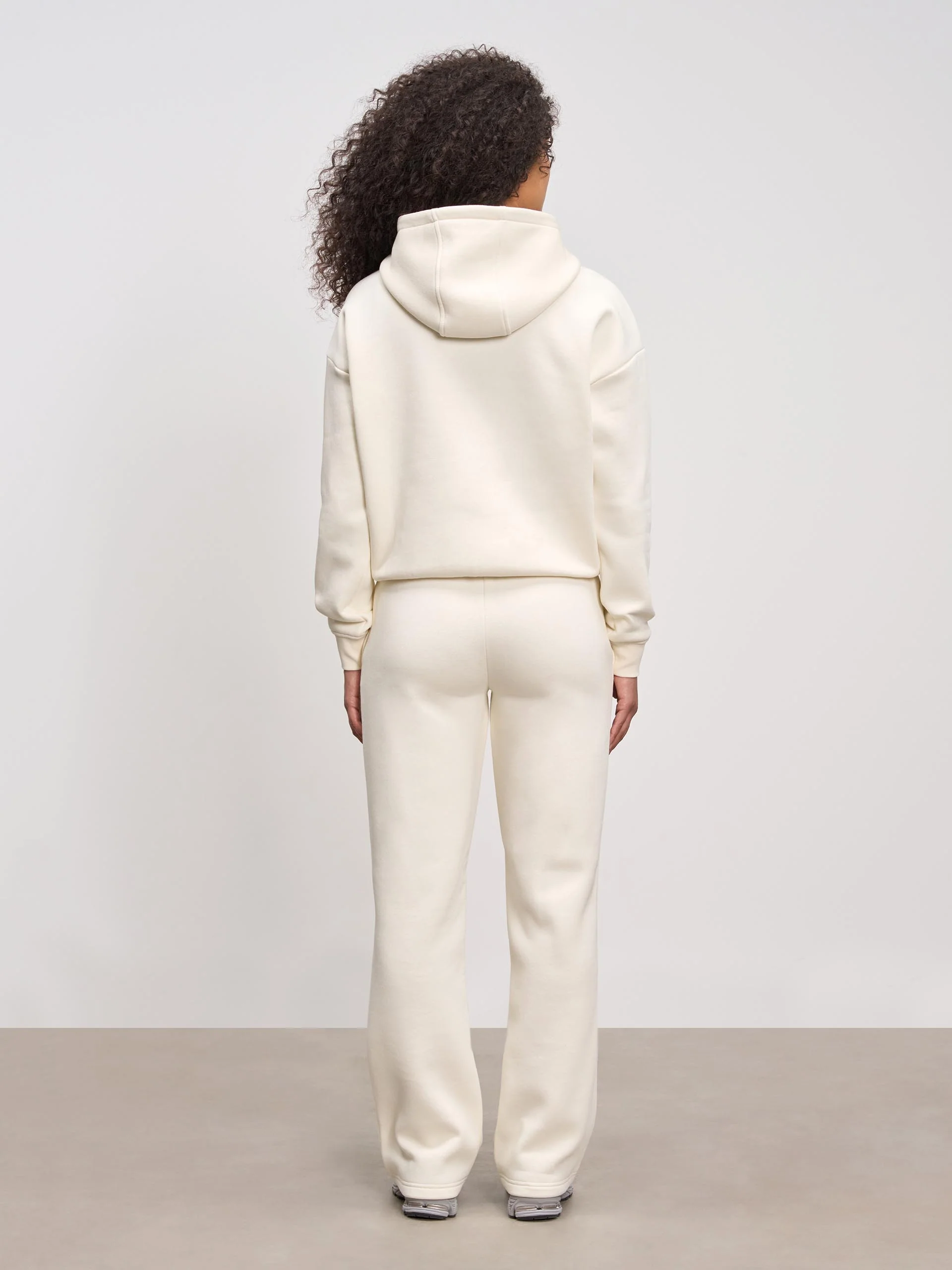 Womens Neoprene Hoodie in Ecru - Image 3