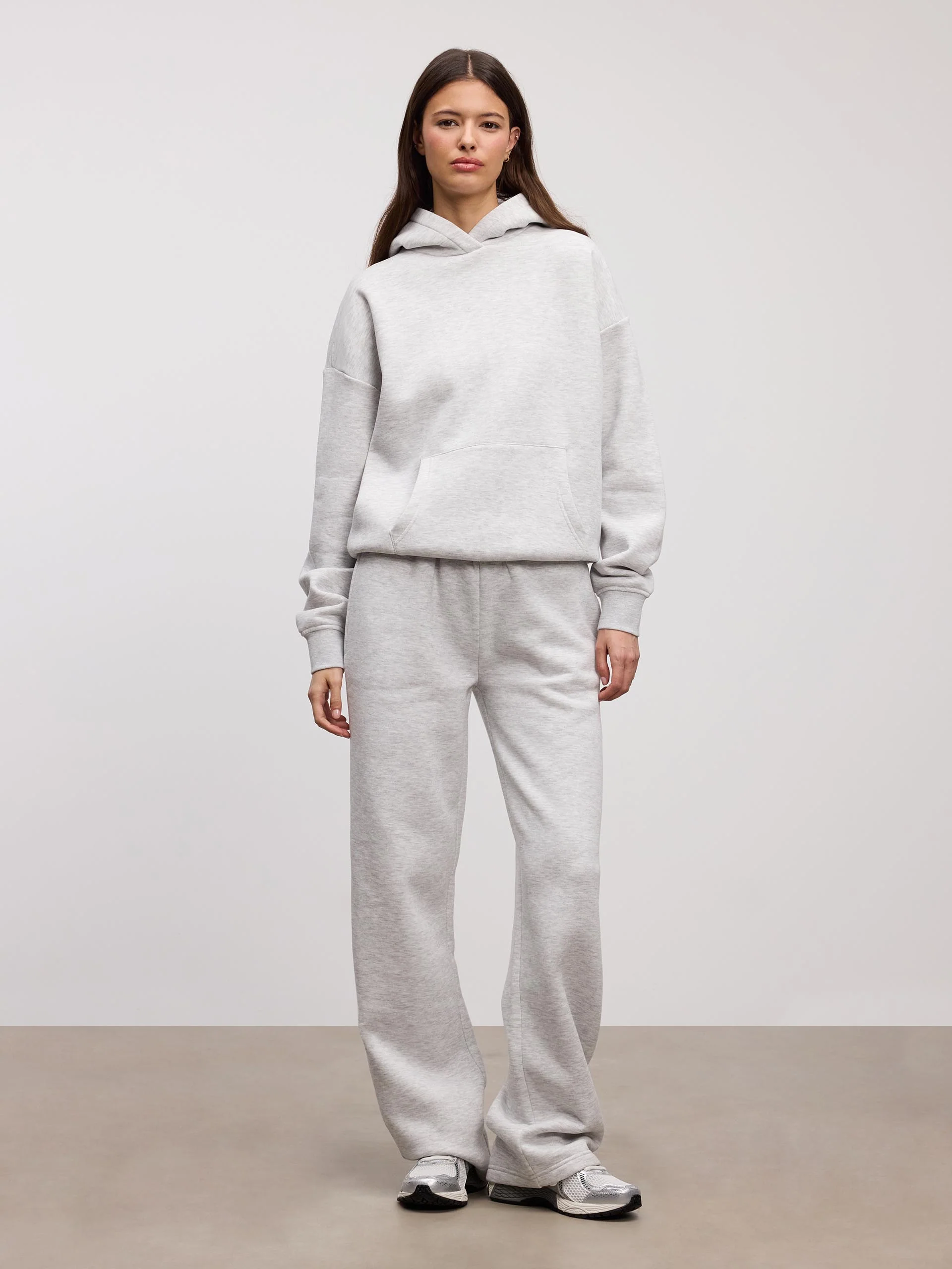 Womens Neoprene Hoodie in Marl Grey - Image 2