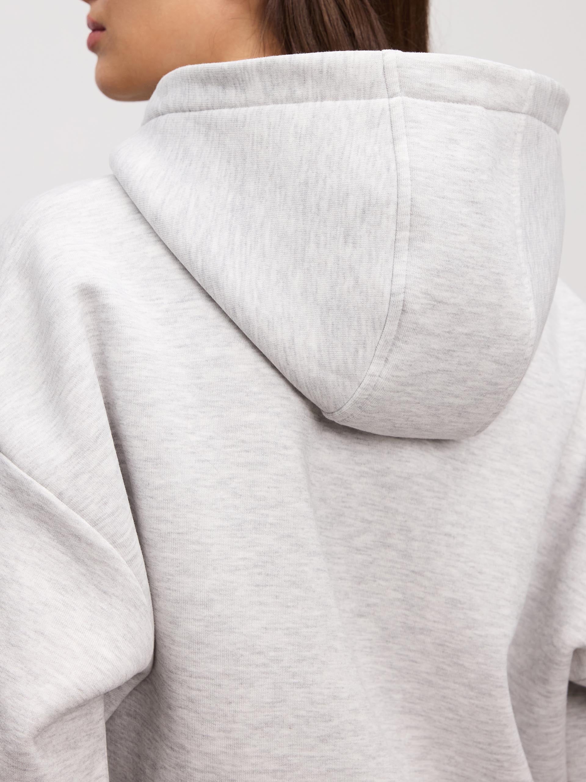 Womens Neoprene Hoodie in Marl Grey - Image 6
