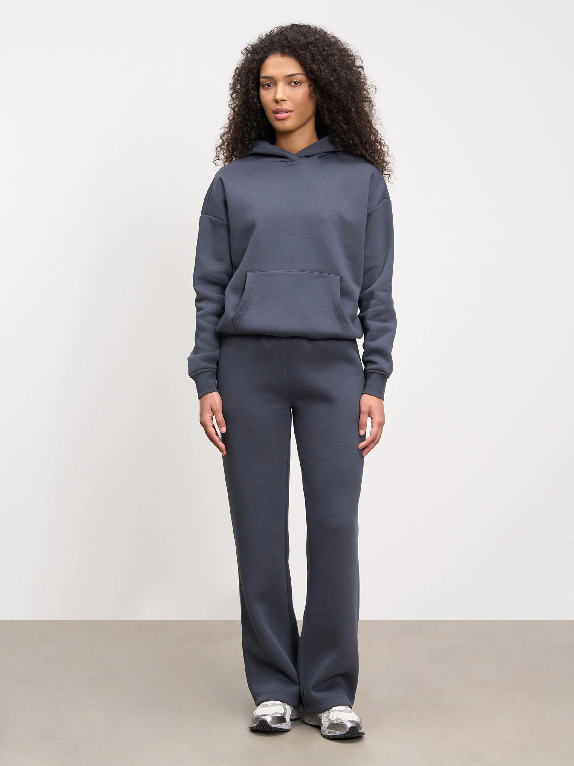 Womens Neoprene Hoodie in Slate Blue - Image 2