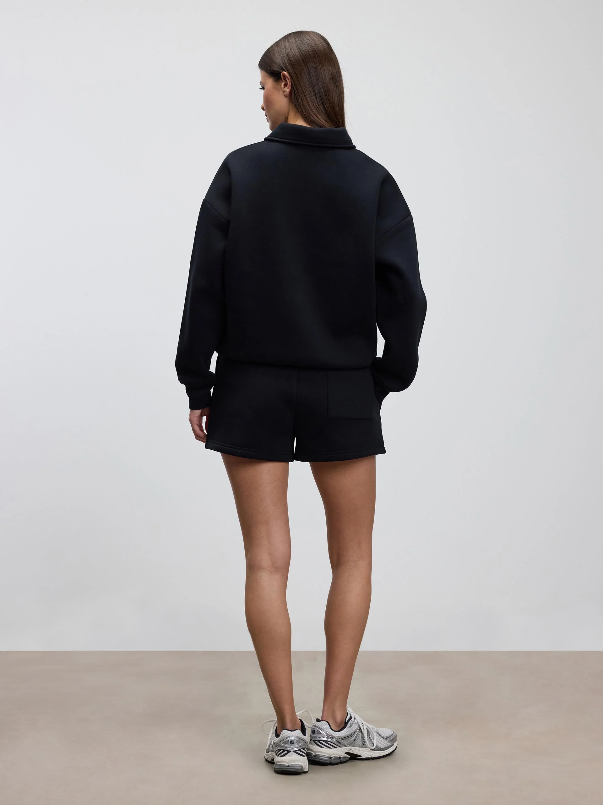 Womens Neoprene Long Sleeve Polo Shirt in Black - Image 9