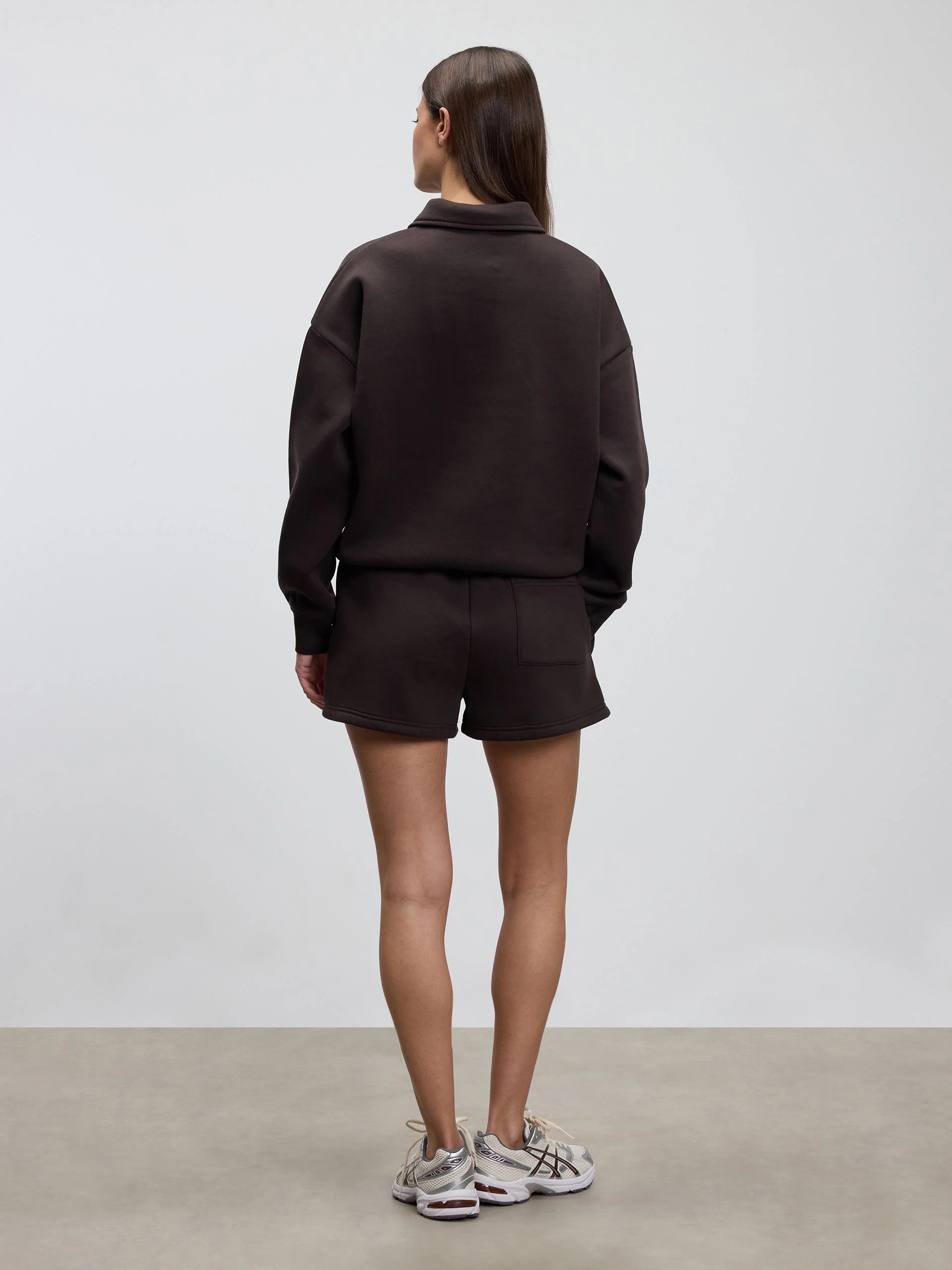 Womens Neoprene Long Sleeve Polo Shirt in Brown - Image 6
