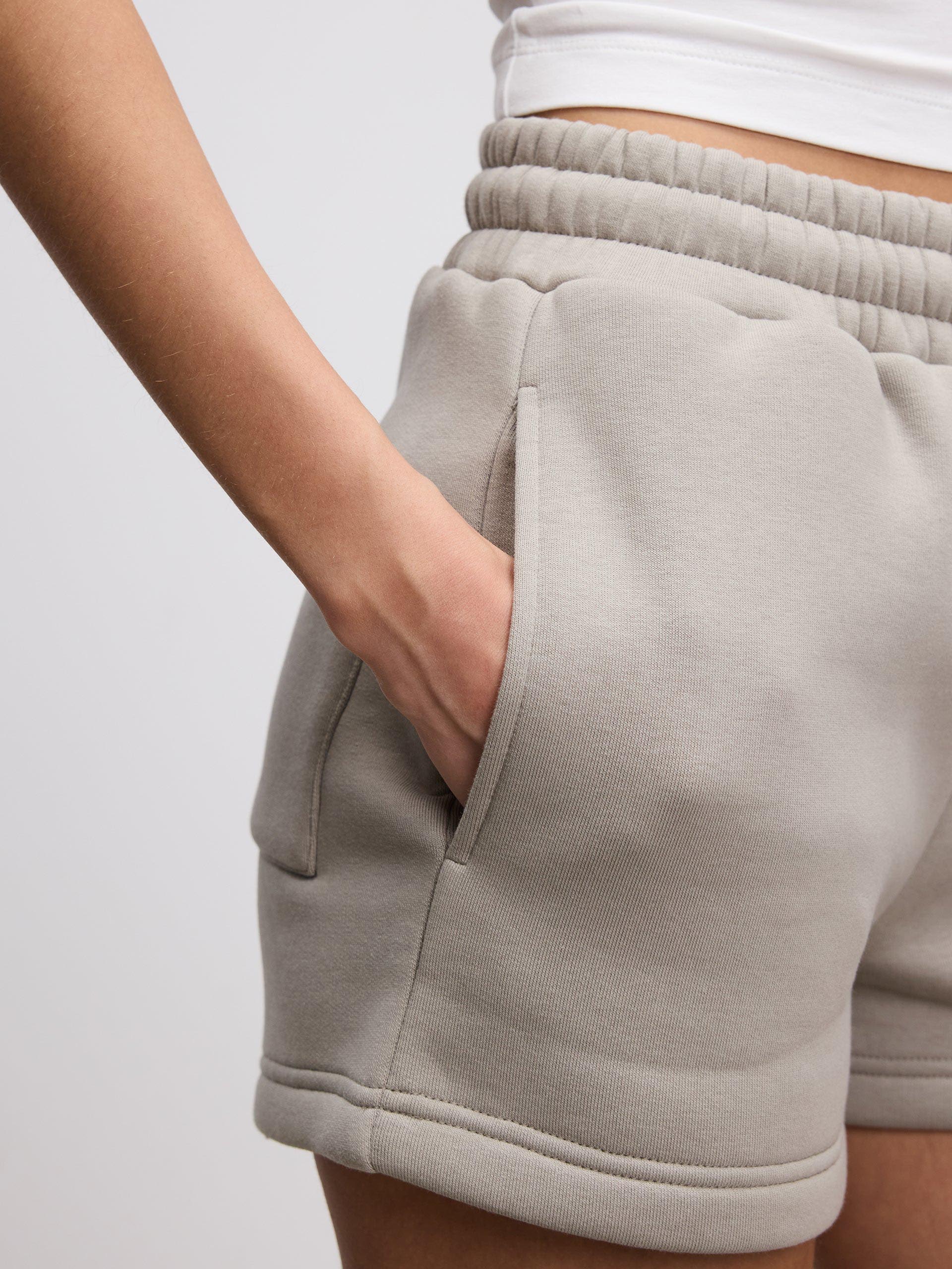 Womens Neoprene Short in Stone - Image 6