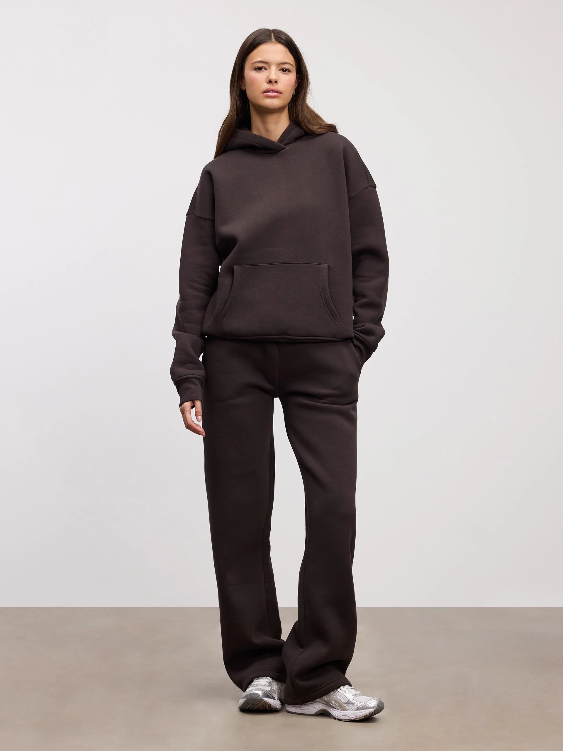 Womens Neoprene Straight Leg Jogger in Brown - Image 4