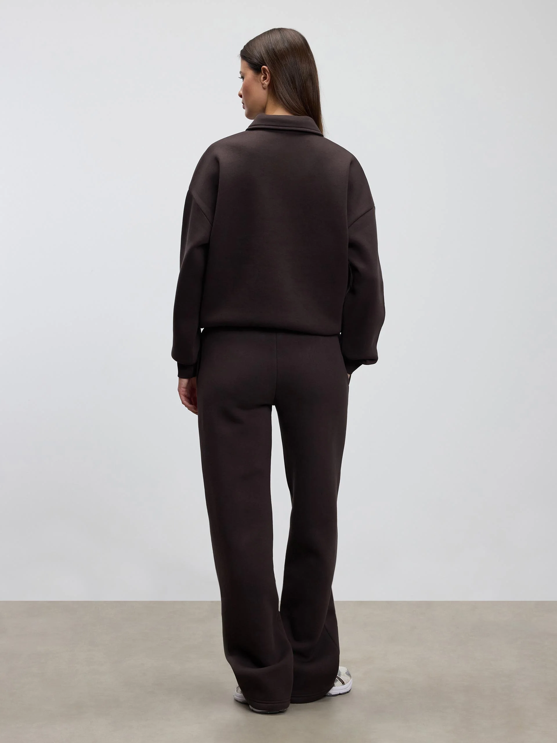 Womens Neoprene Straight Leg Jogger in Brown - Image 5