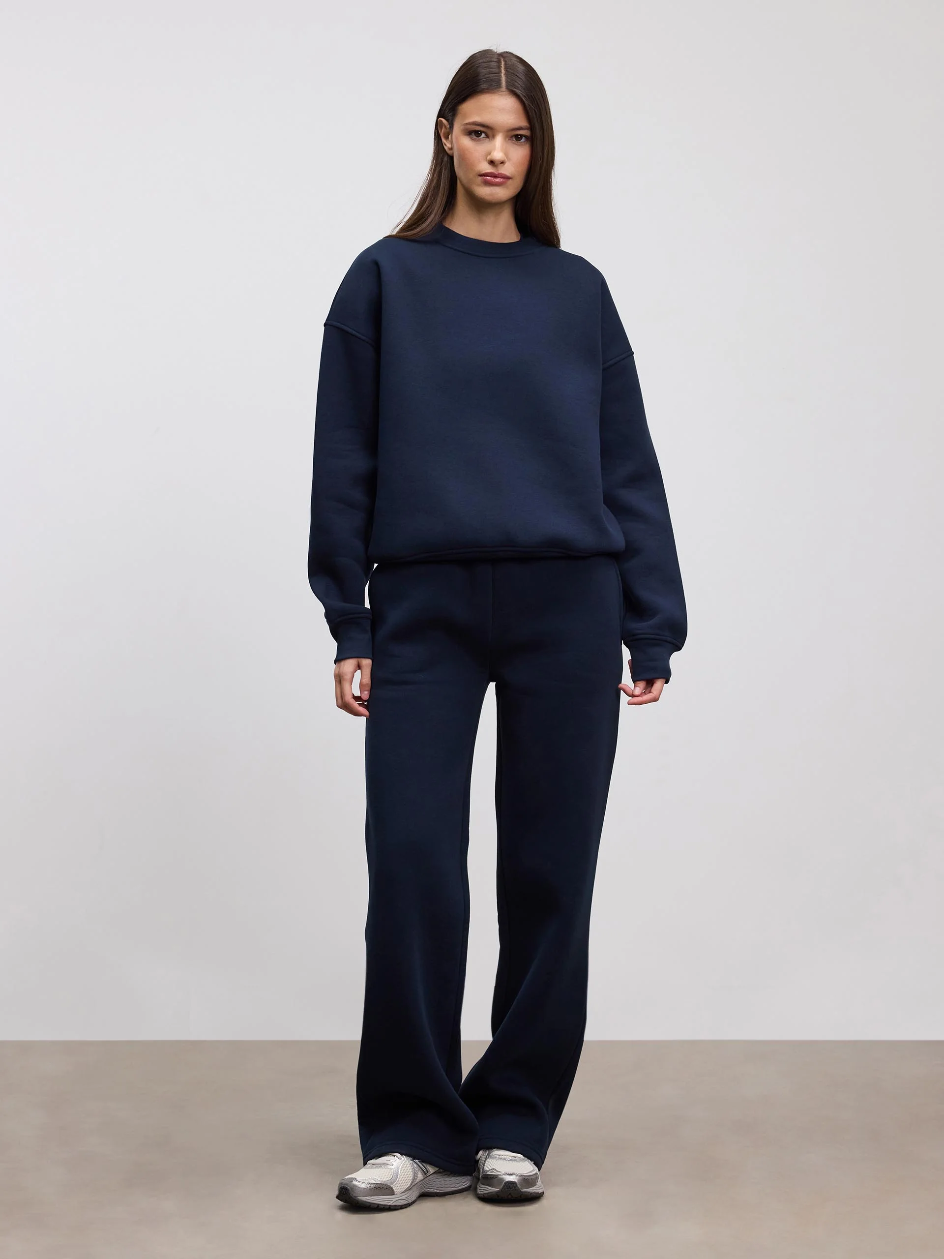 Womens Neoprene Straight Leg Jogger in Navy - Image 3