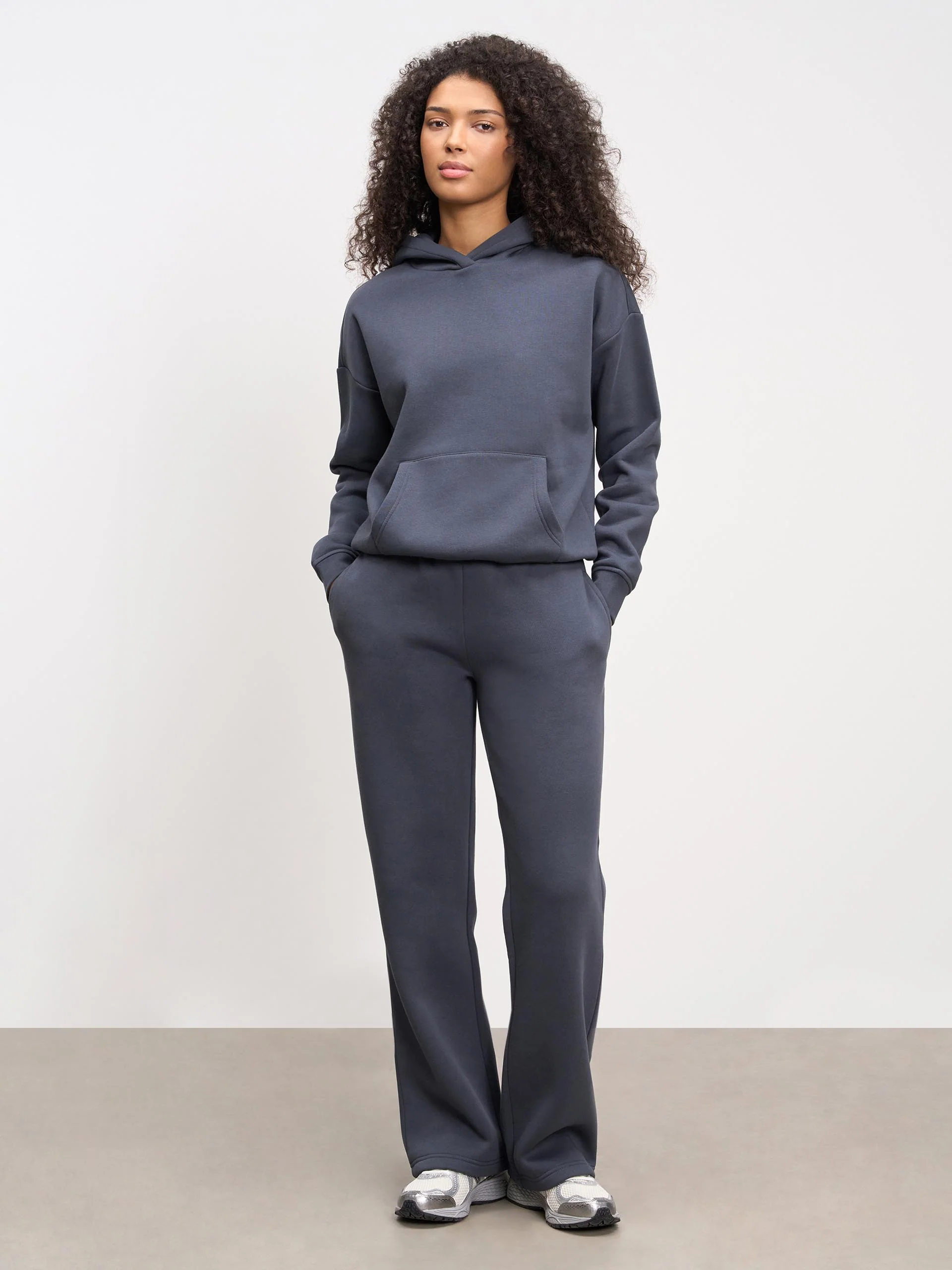 Womens Neoprene Straight Leg Jogger in Slate Blue - Image 2