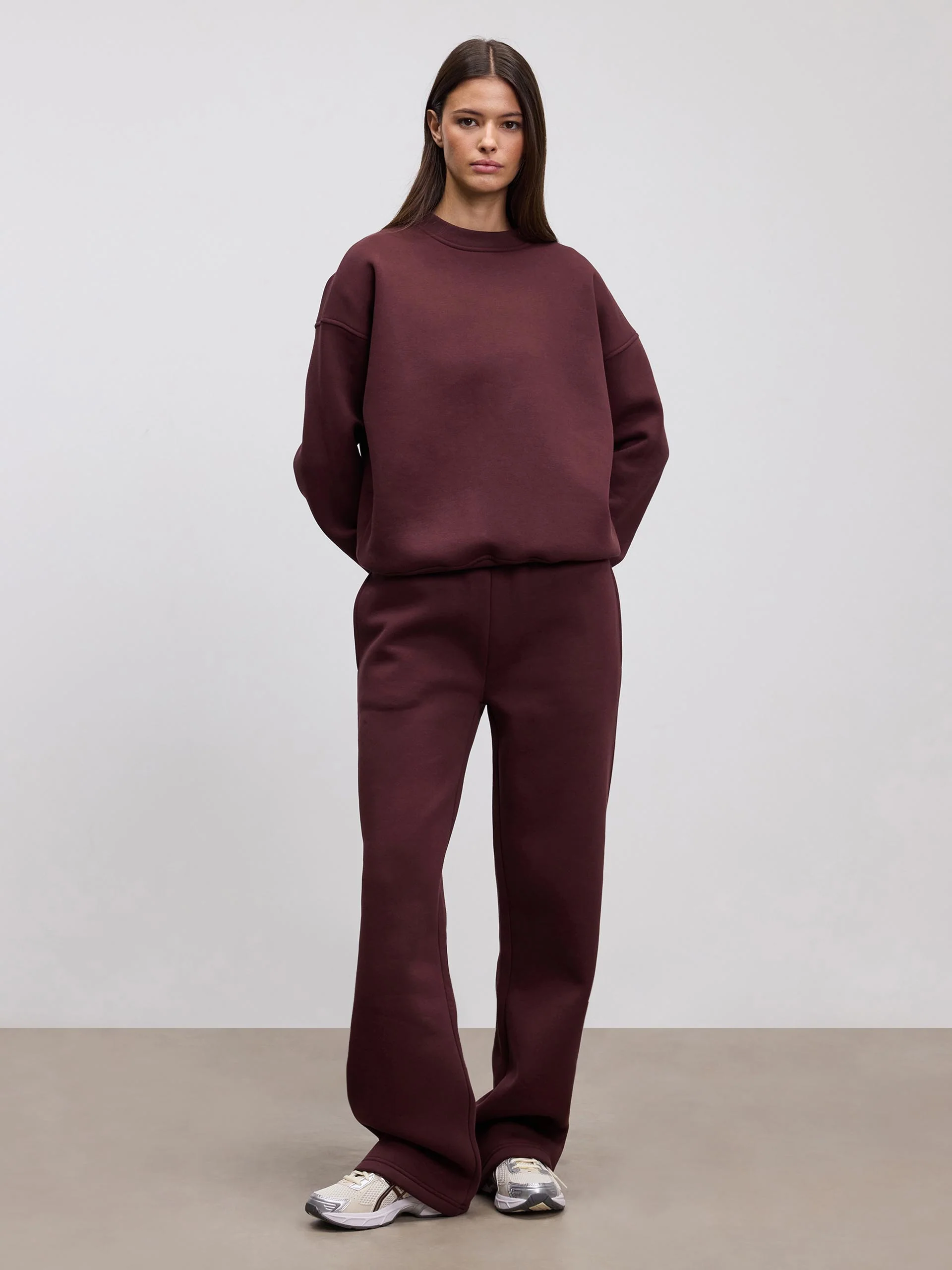Womens Neoprene Sweatshirt in Burgundy - Image 3
