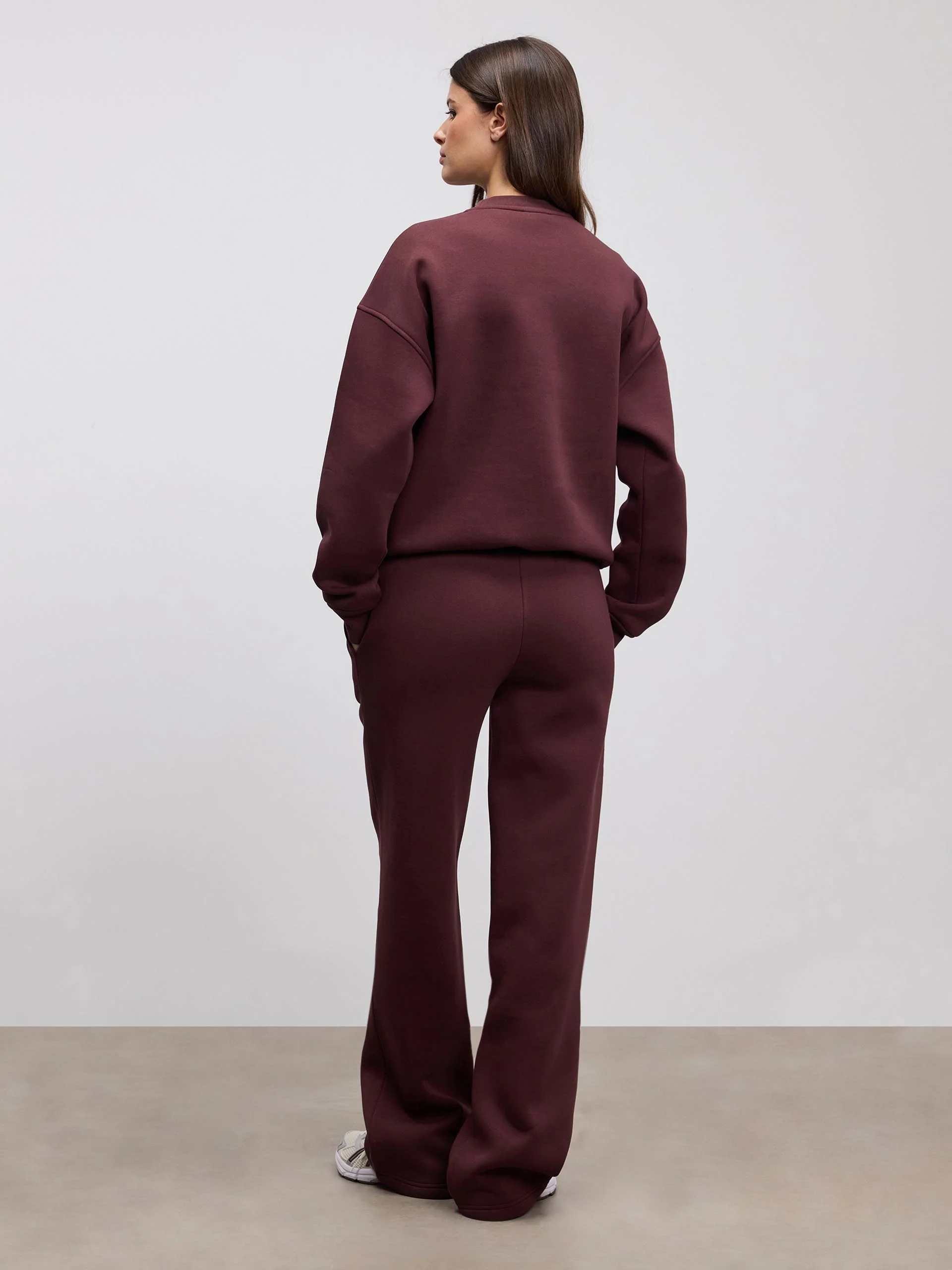 Womens Neoprene Sweatshirt in Burgundy - Image 5