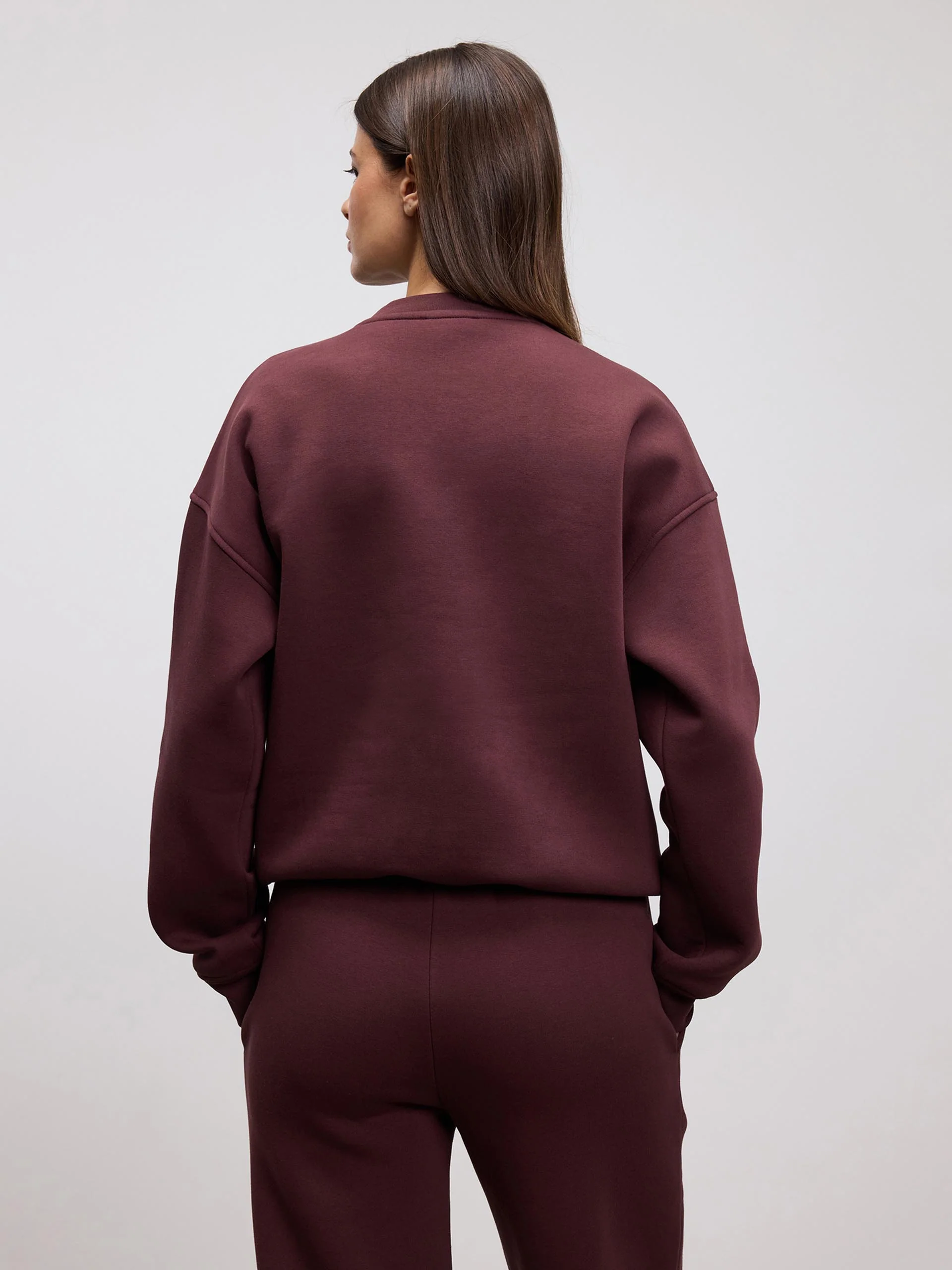 Womens Neoprene Sweatshirt in Burgundy - Image 6