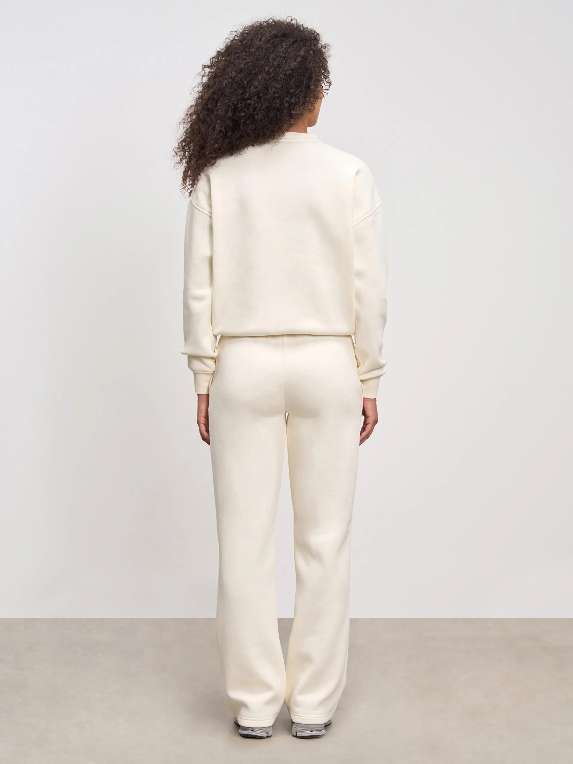 Womens Neoprene Sweatshirt in Ecru - Image 4