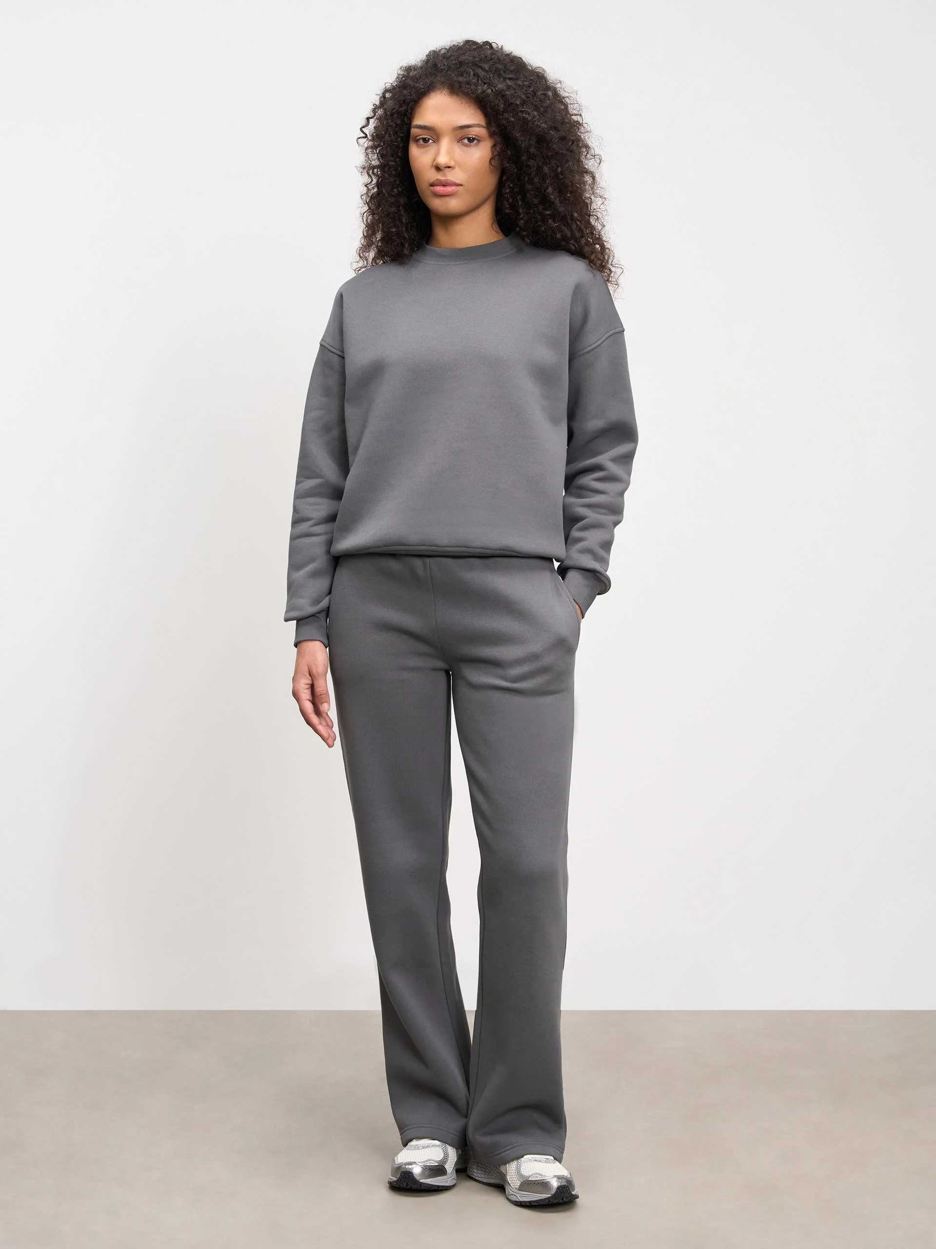 Womens Neoprene Sweatshirt in Grey - Image 2