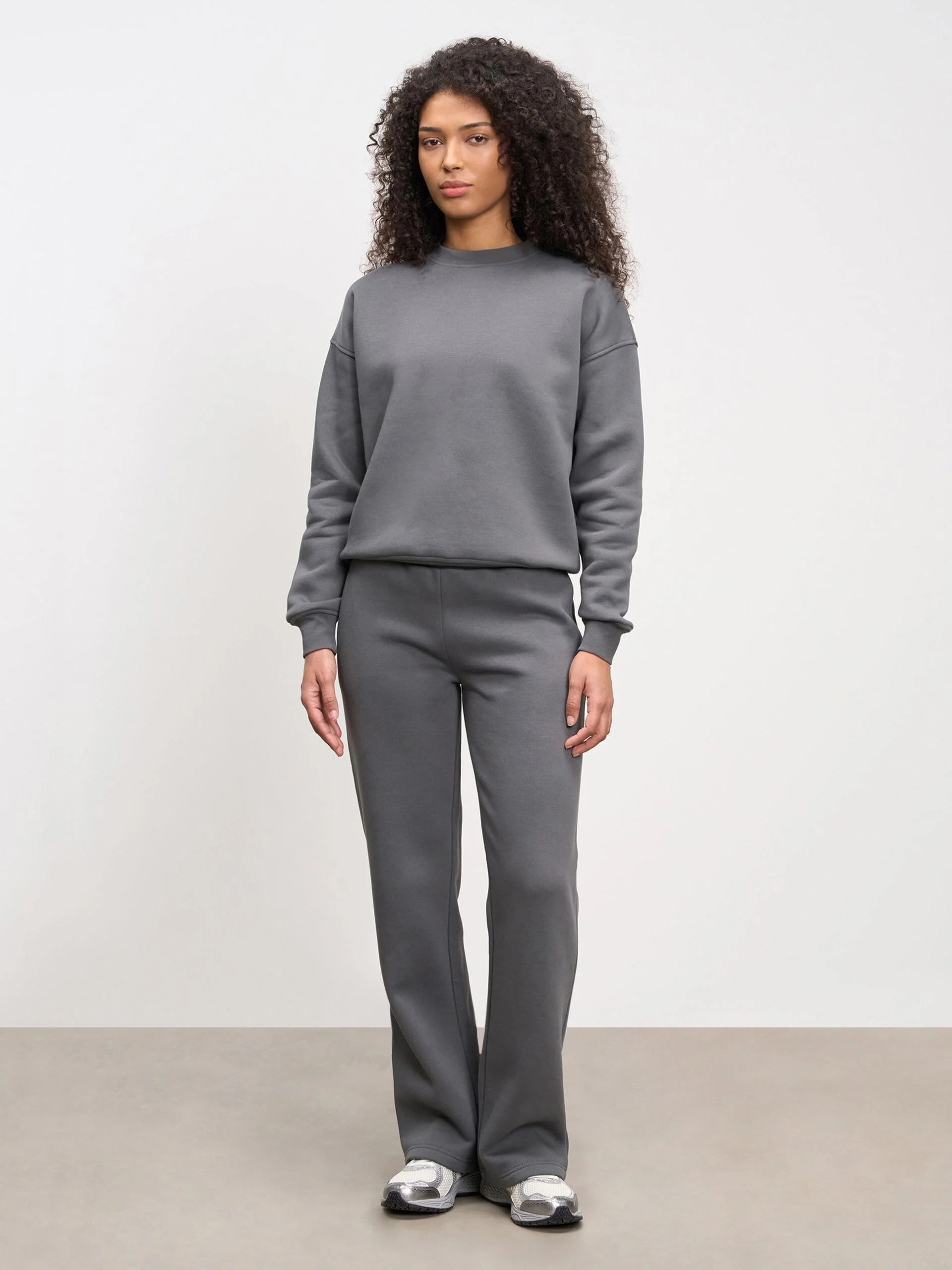 Womens Neoprene Sweatshirt in Grey - Image 3