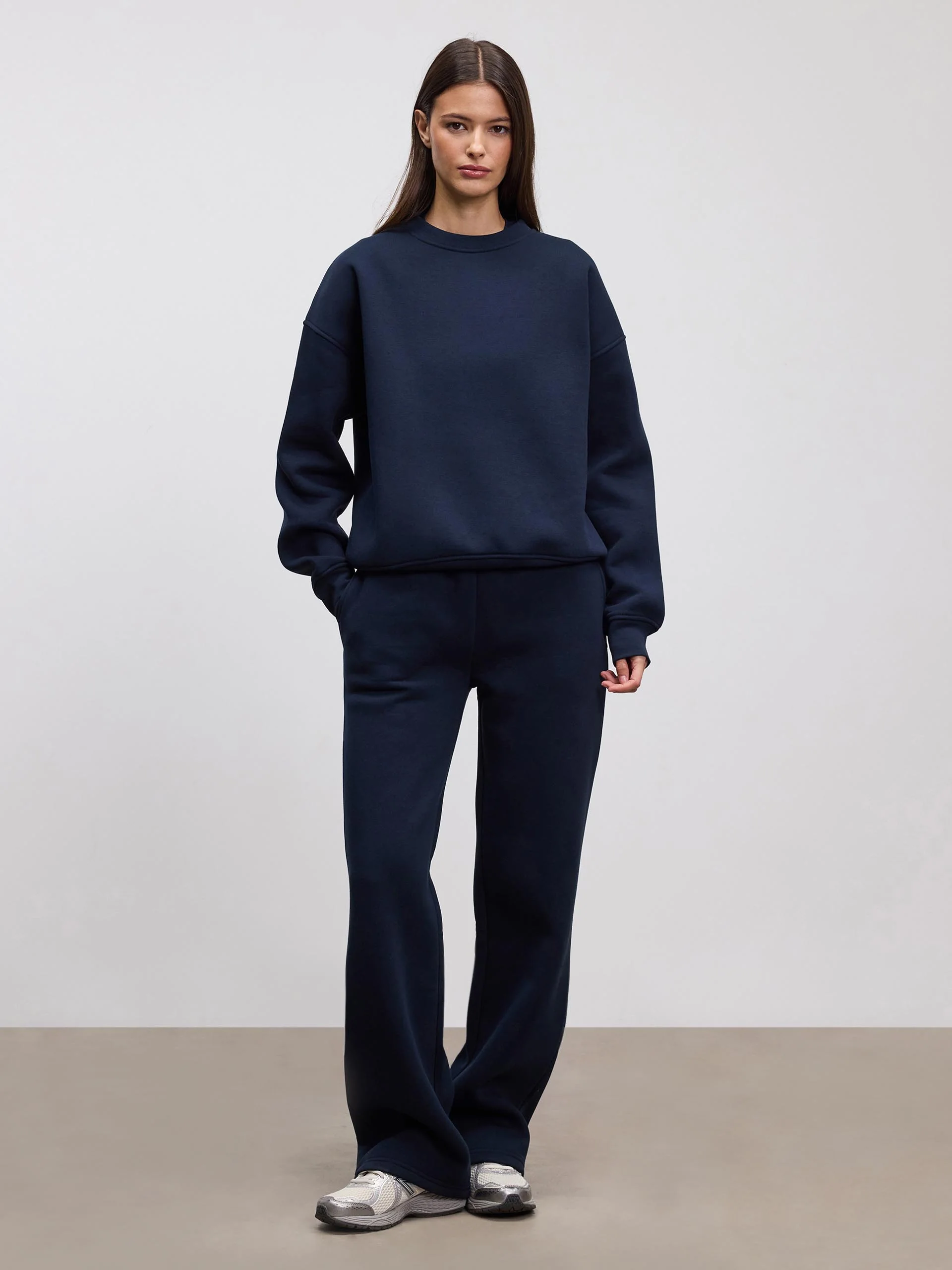 Womens Neoprene Sweatshirt in Navy - Image 2