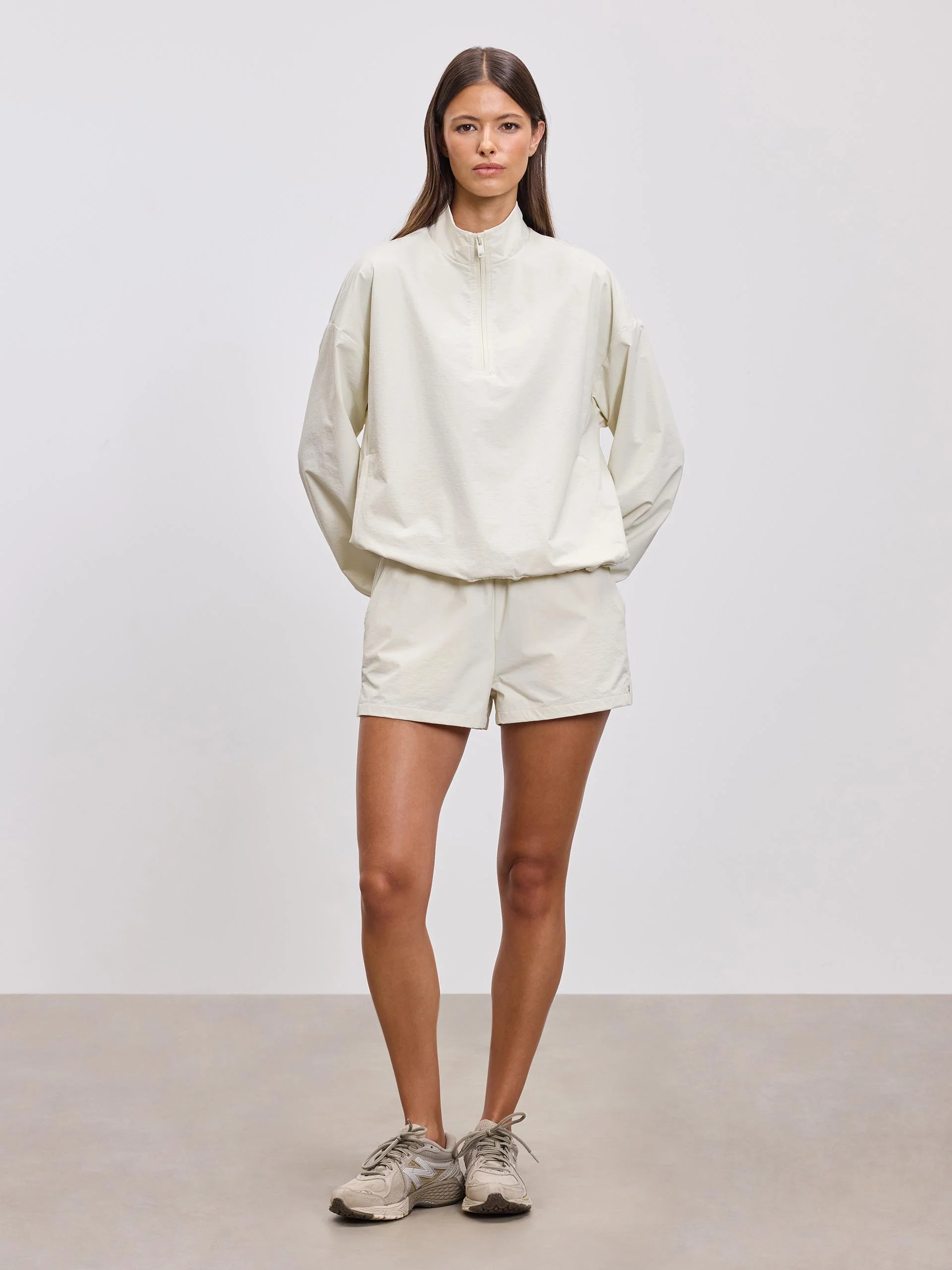 Womens Nylon Short in Ecru - Image 2