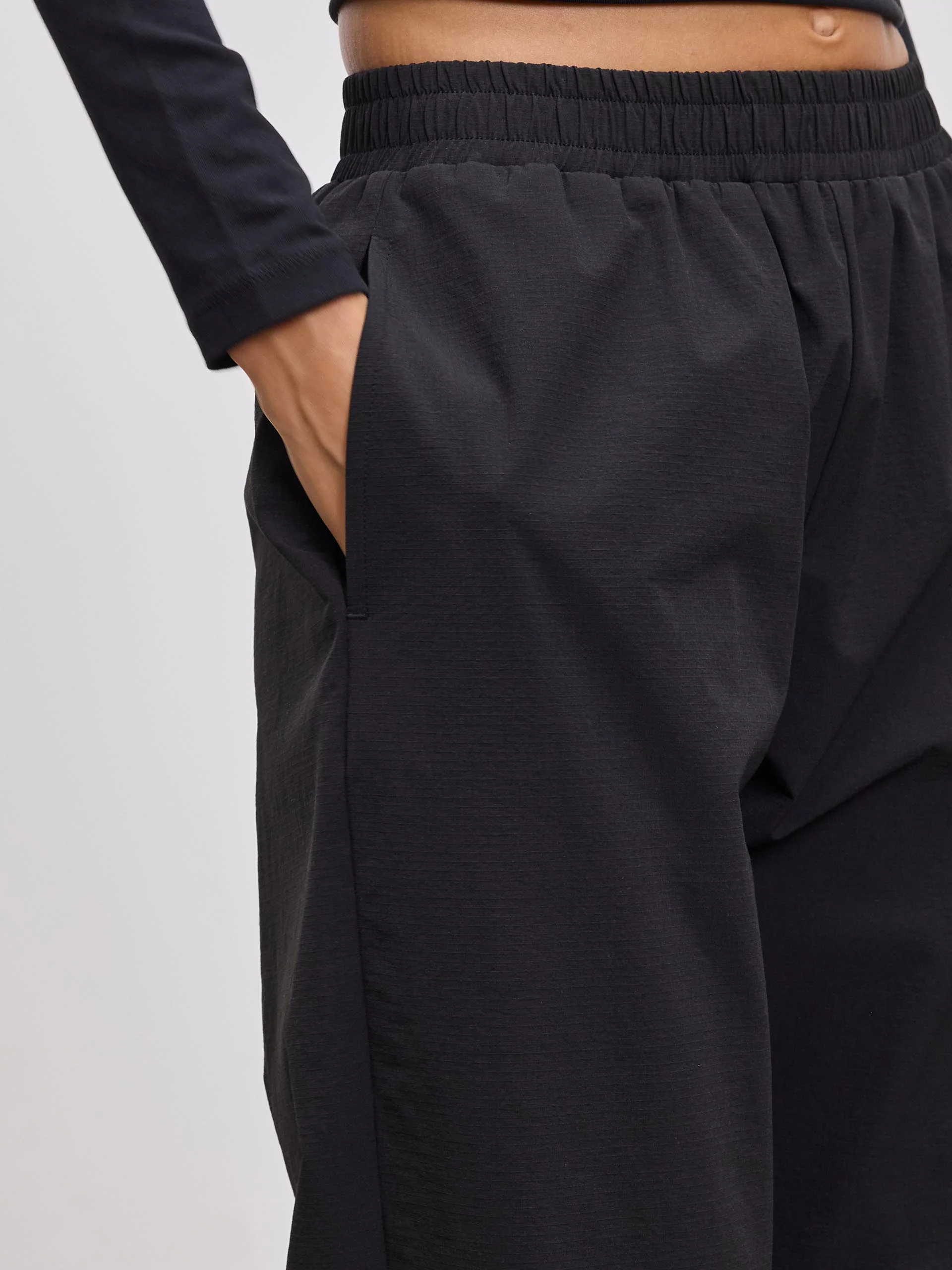 Womens Nylon Trouser in Black - Image 3
