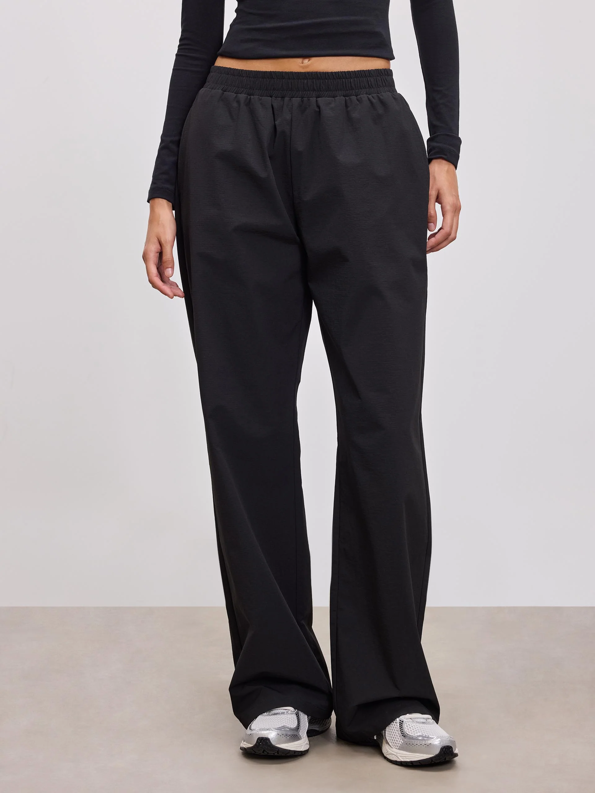 Womens Nylon Trouser in Black - Image 4