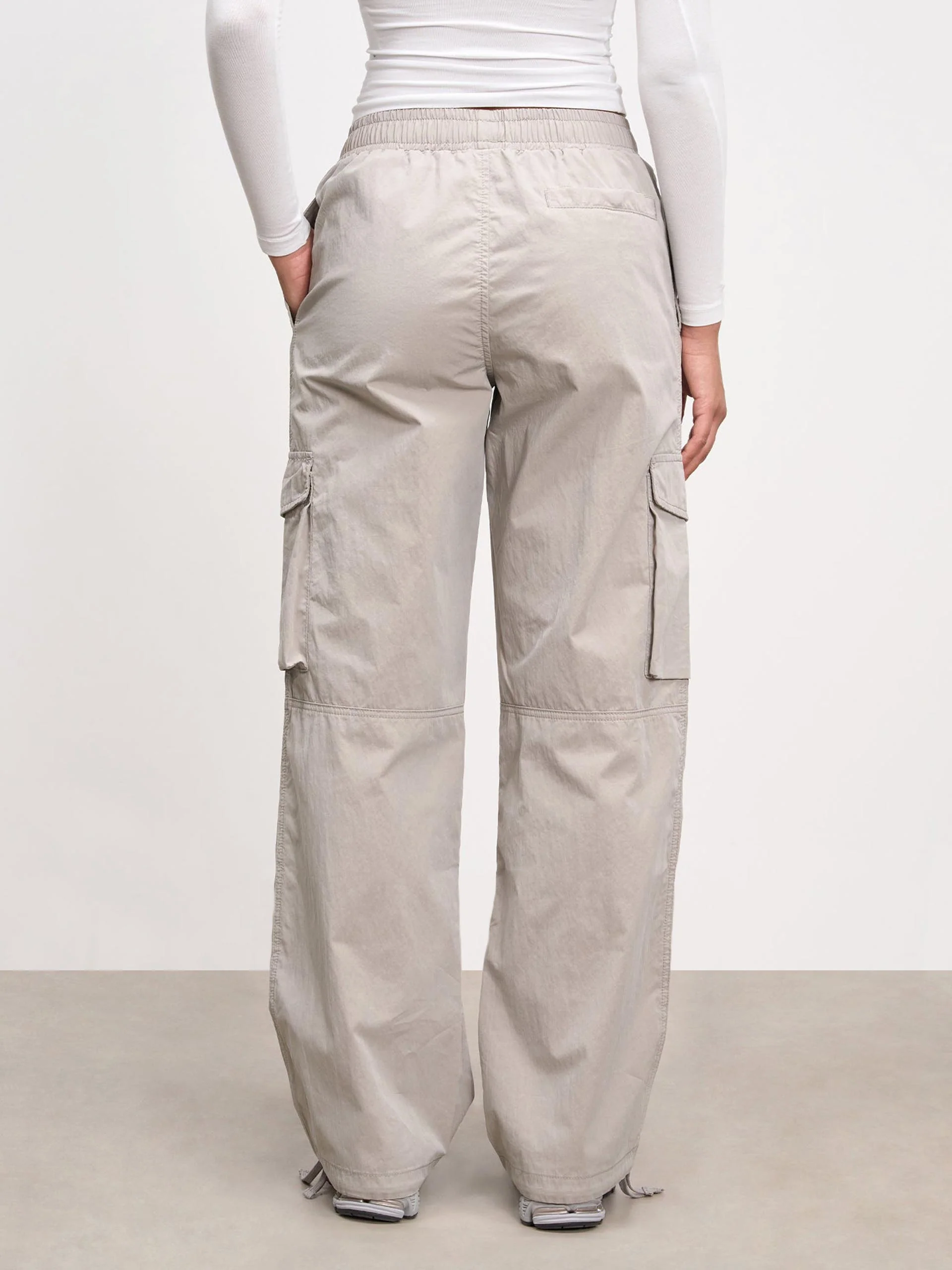 Womens Parachute Cargo Pant in Stone - Image 3